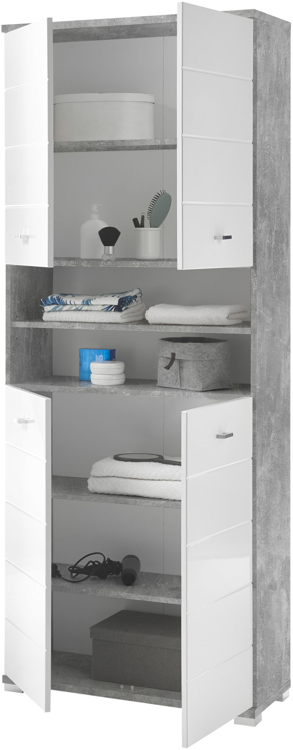 BASIC by Balculina Hochschrank »Pool, Badezimmerschrank BxHxT 76x190x31«, (1 St.), Breite 76cm, Tür L/R montierbar