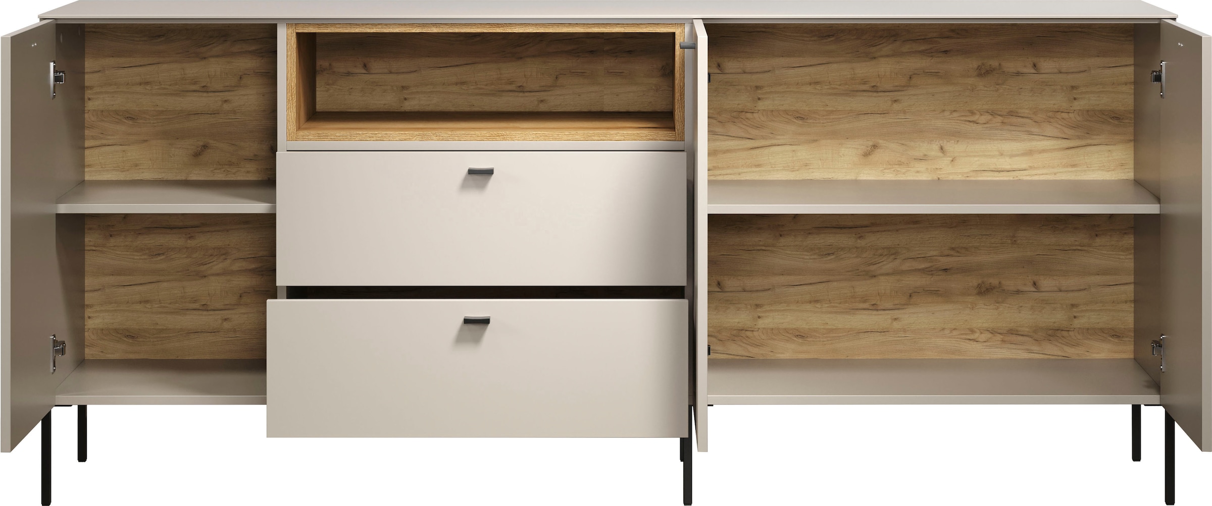 Home affaire Sideboard »San Pedro« 1 Stk. tlg. Anrichte mit Griffen und Füßen aus Metall - (B/T/H) 197/42/85 cm