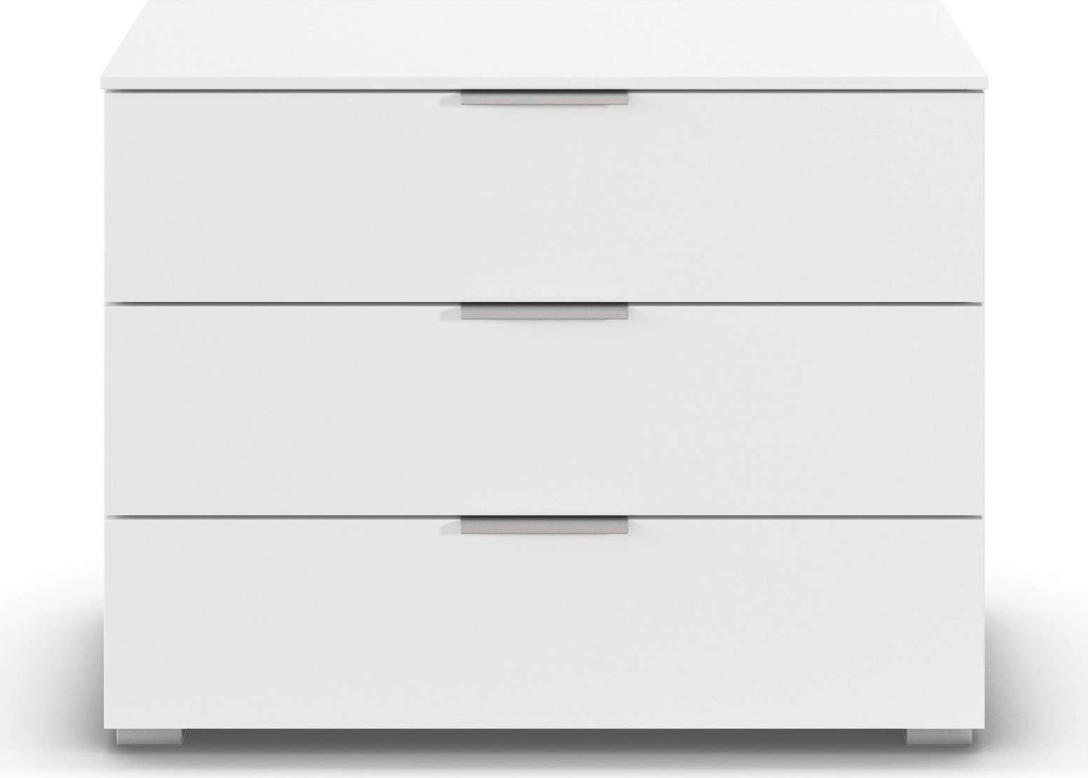 OTTO home Schubkastenkommode "Kommode Sideboard Schubladenkommode Schlafzimmerkommode ASTANA" Breite 80 cm / Höhe 61 cm, mit 3 geräumigen Schubladen, Kantengriff in Alufarben MADE IN GERMANY