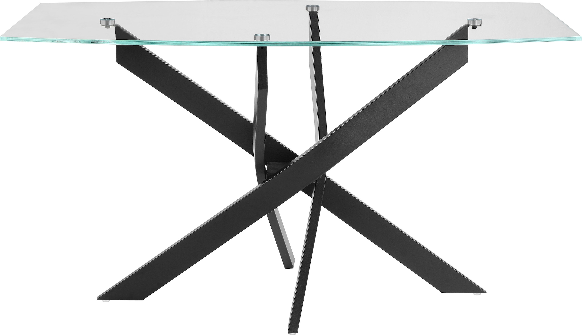 OTTO home Esstisch "Kairi" Glastischplatte, pulverbeschichtetem Metallgeste günstig online kaufen