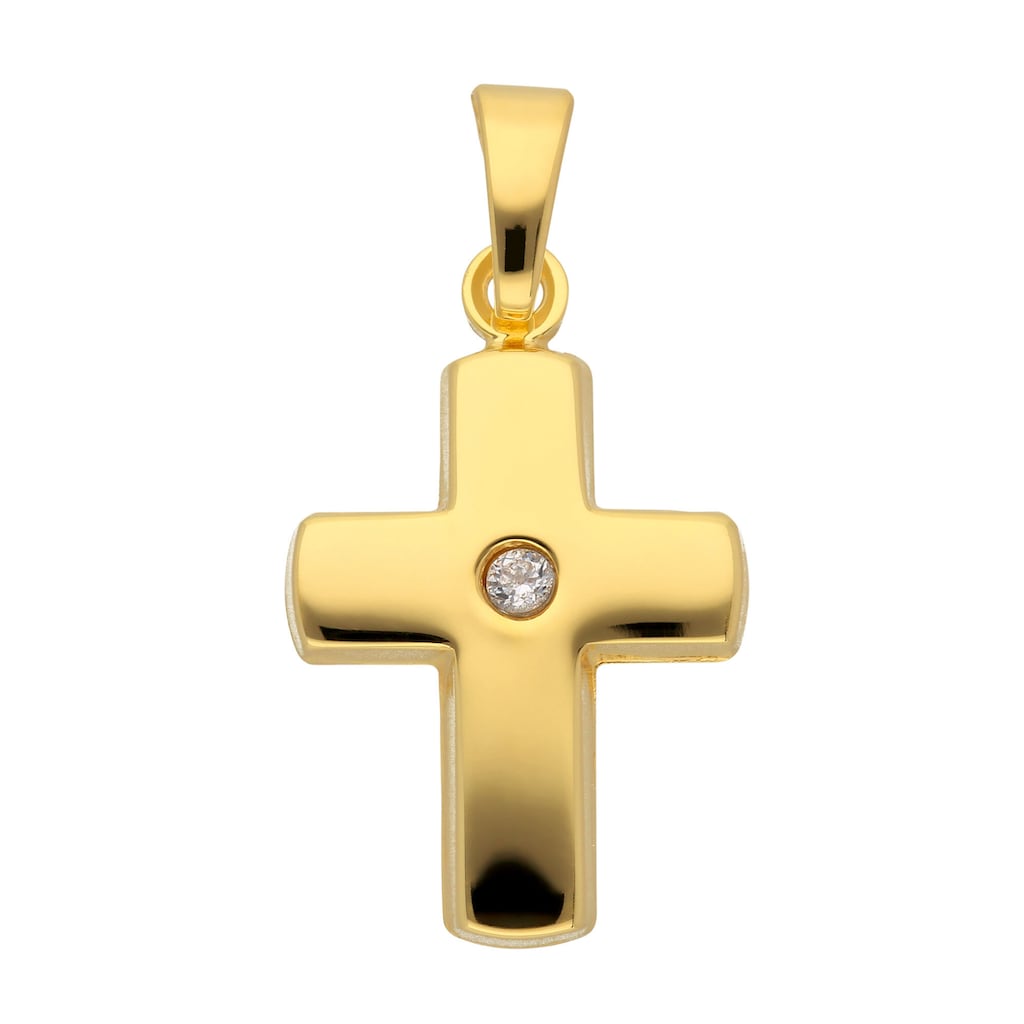 Adelia´s Kettenanhänger »333 Gold Kreuz Anhänger« mit Zirkonia Goldschmuck  für Damen & Herren