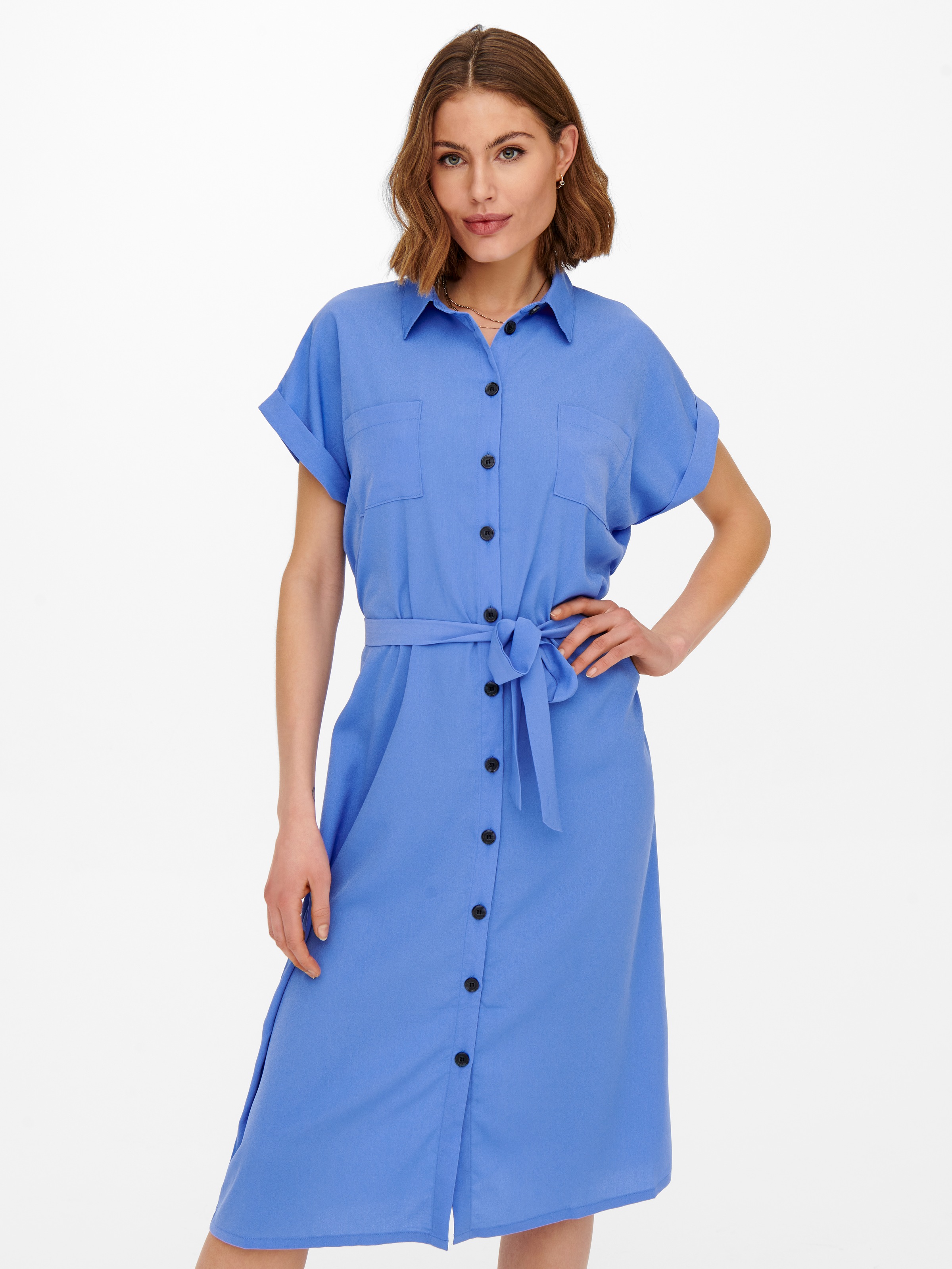 ONLY Hemdblusenkleid "ONLHANNOVER S/S SHIRT DRESS NOOS WVN" Brusttaschen So günstig online kaufen