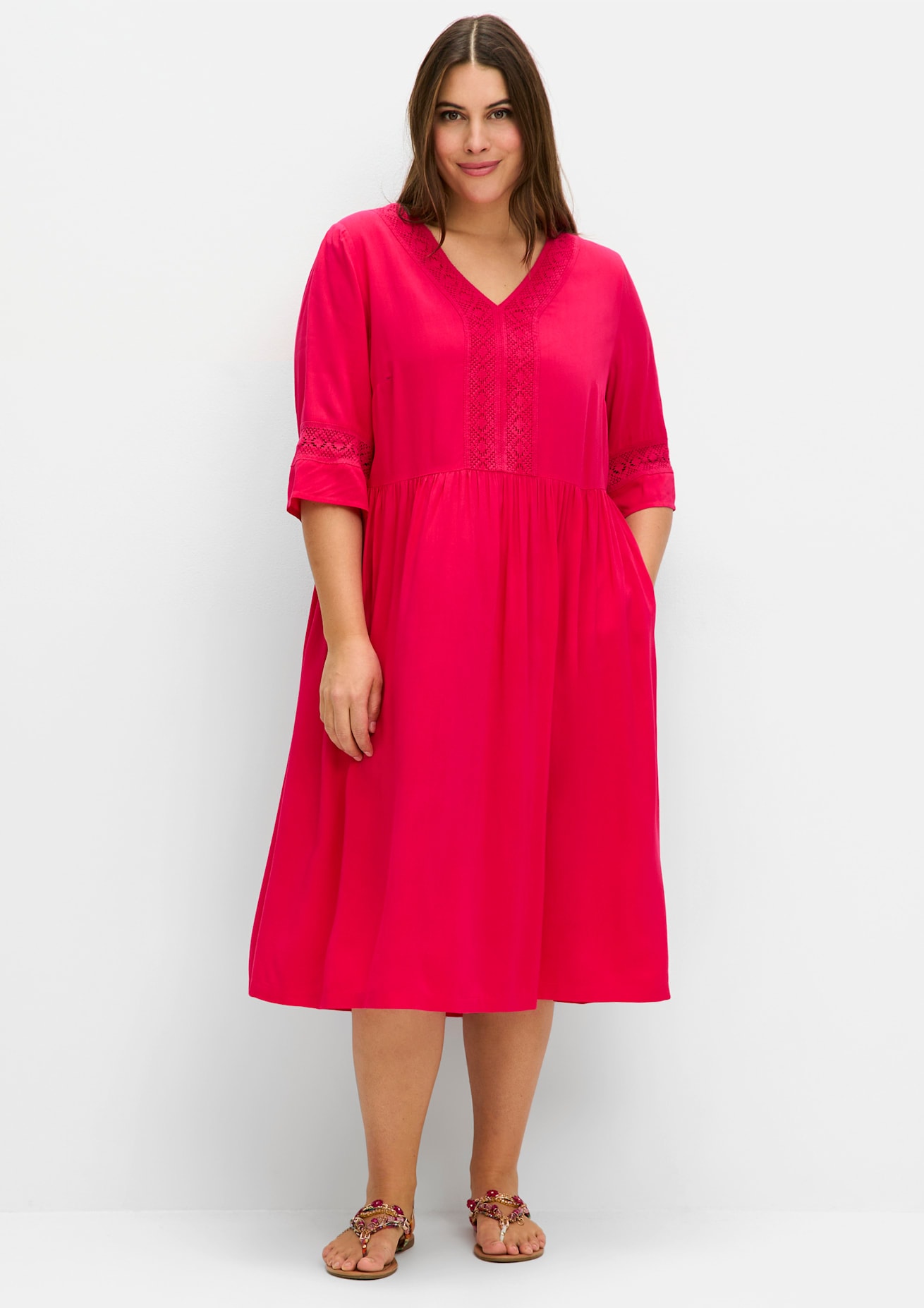 Sheego Sommerkleid "Blusenkleid" Eingrifftaschen günstig online kaufen