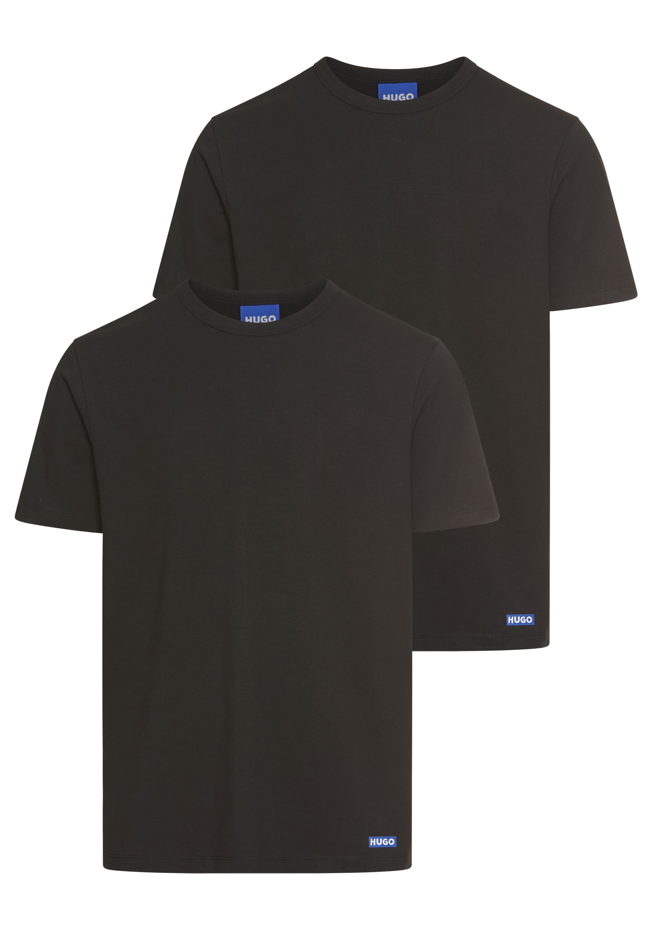 HUGO Blue T-Shirt "BLUE Naolo", 2 Stk. mit Markenlabel am Saum günstig online kaufen