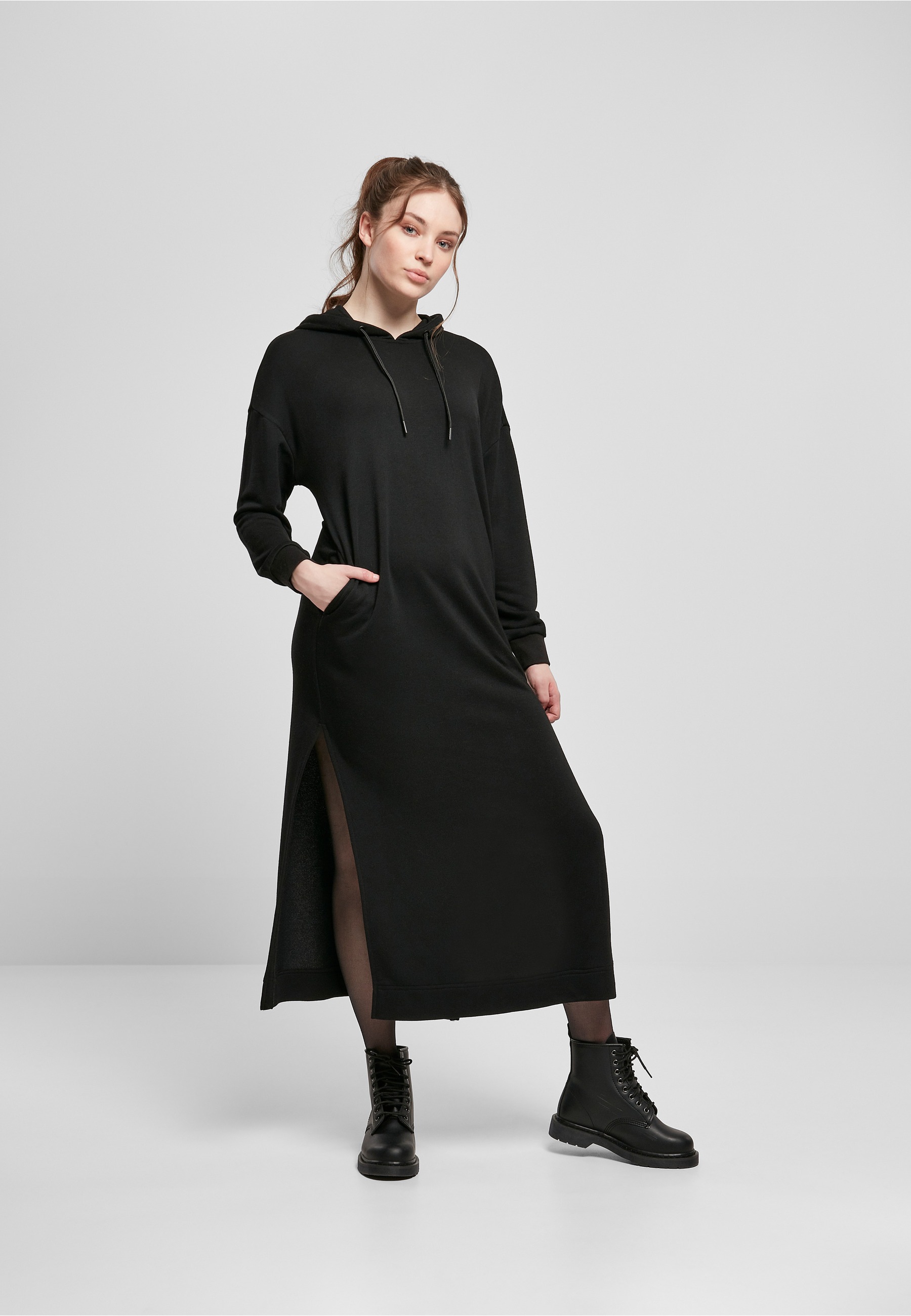 URBAN CLASSICS Shirtkleid »Urban Classics Damen Ladies Modal Terry Long Hoody Dress« 1 Stk. tlg.