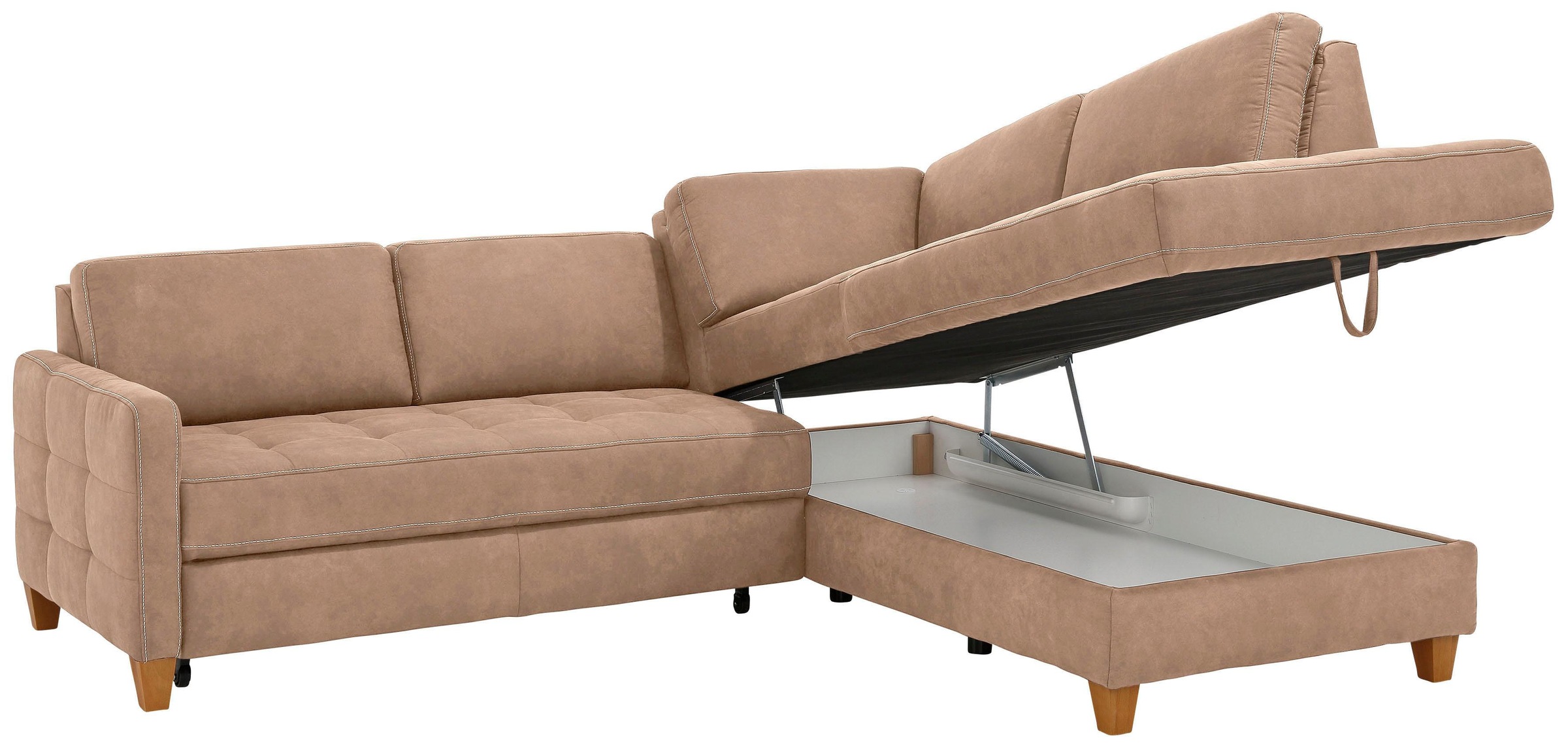 Home affaire Ecksofa »Earl L-Form«, wahlweise auch mit Bettfunktion oder Bettfunktion mit Bettkasten