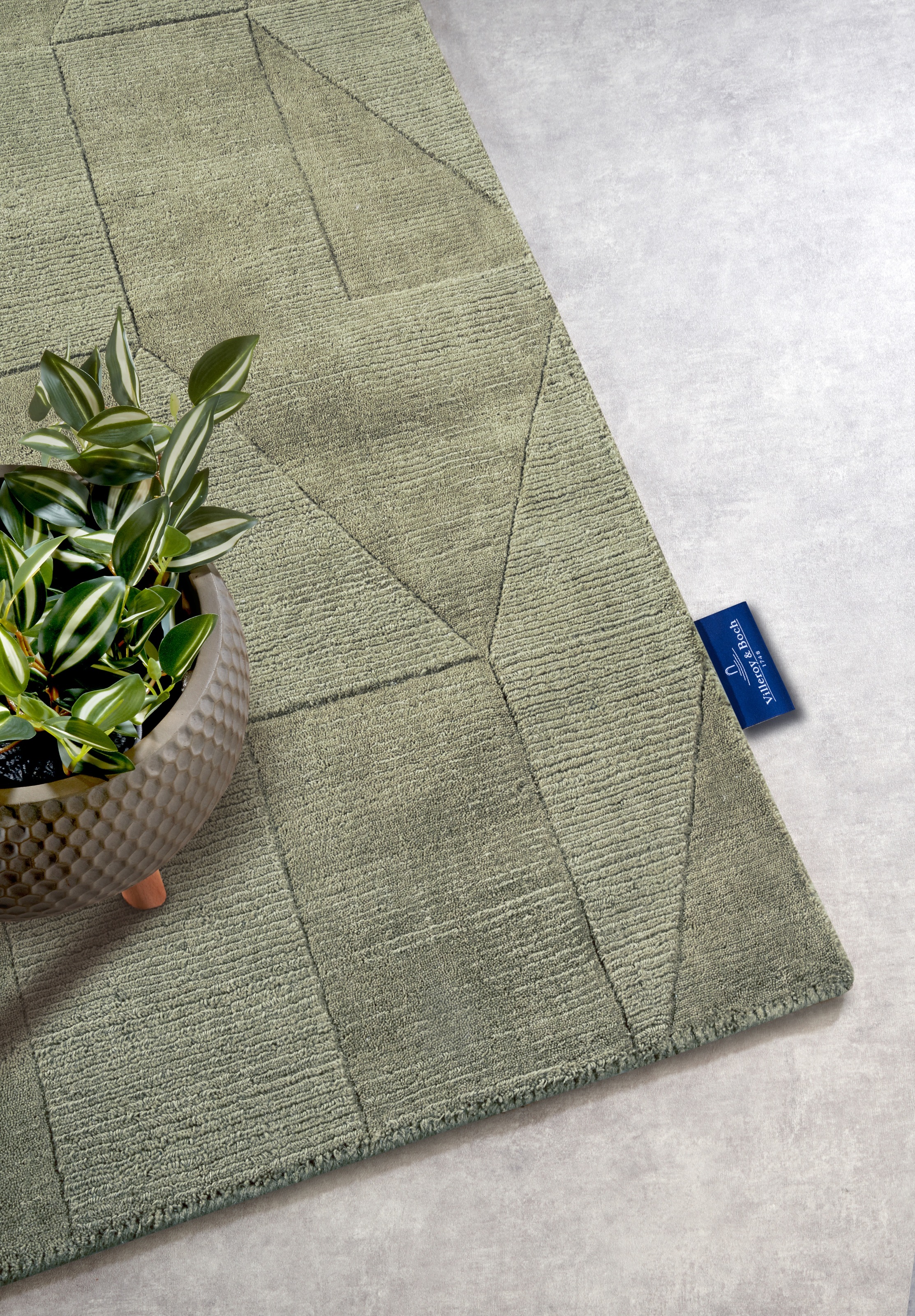 Villeroy & Boch Wollteppich »Ursule«, rechteckig, 10 mm Höhe, Läufer, handgewebt, Wolle, Natur, Wohnzimmer, Geometrie, Boho