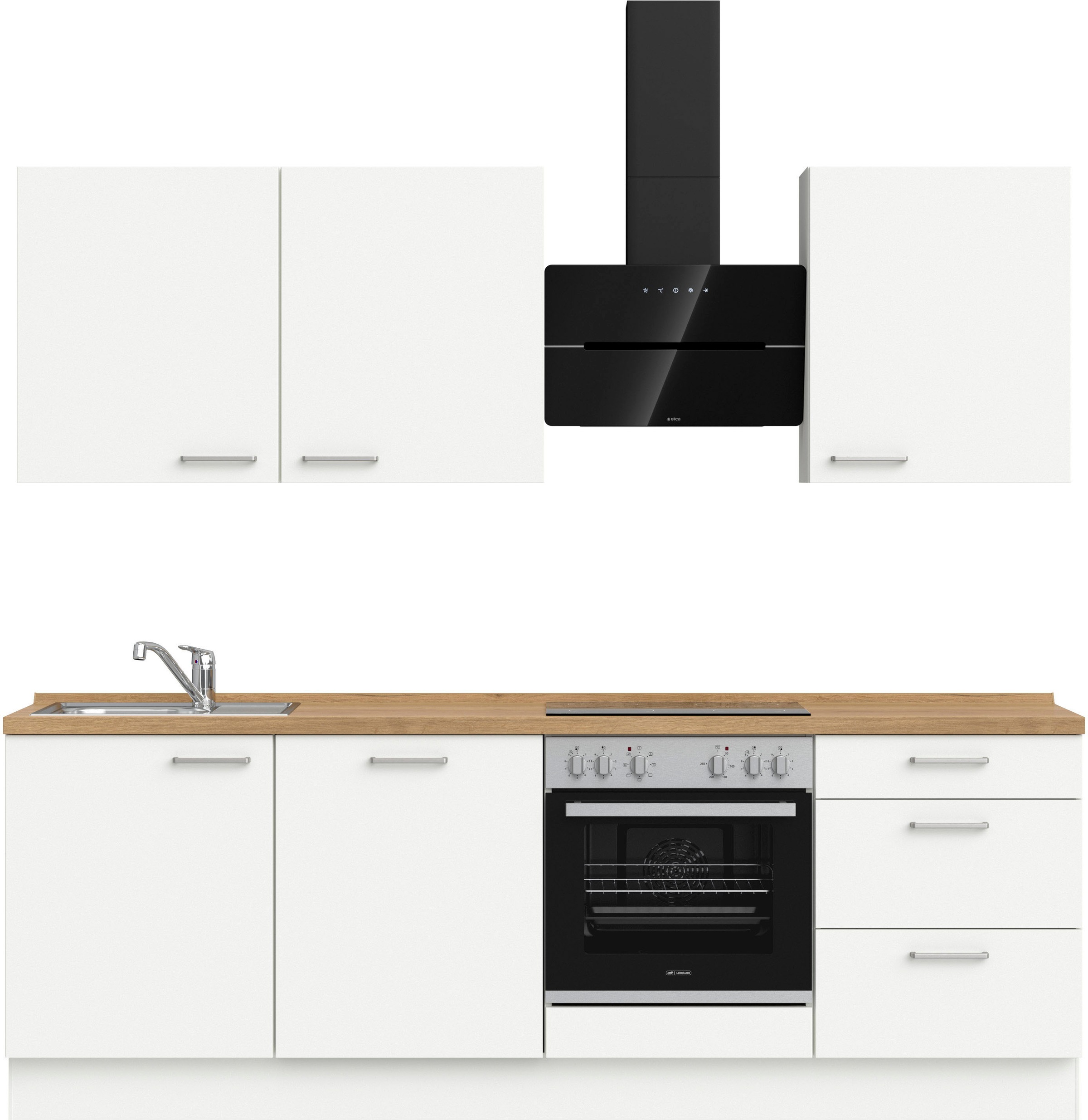 nobilia® elements Küchenzeile »"elements premium"«, vormontiert, Ausrichtung wählbar, Breite 240 cm, ohne E-Geräte