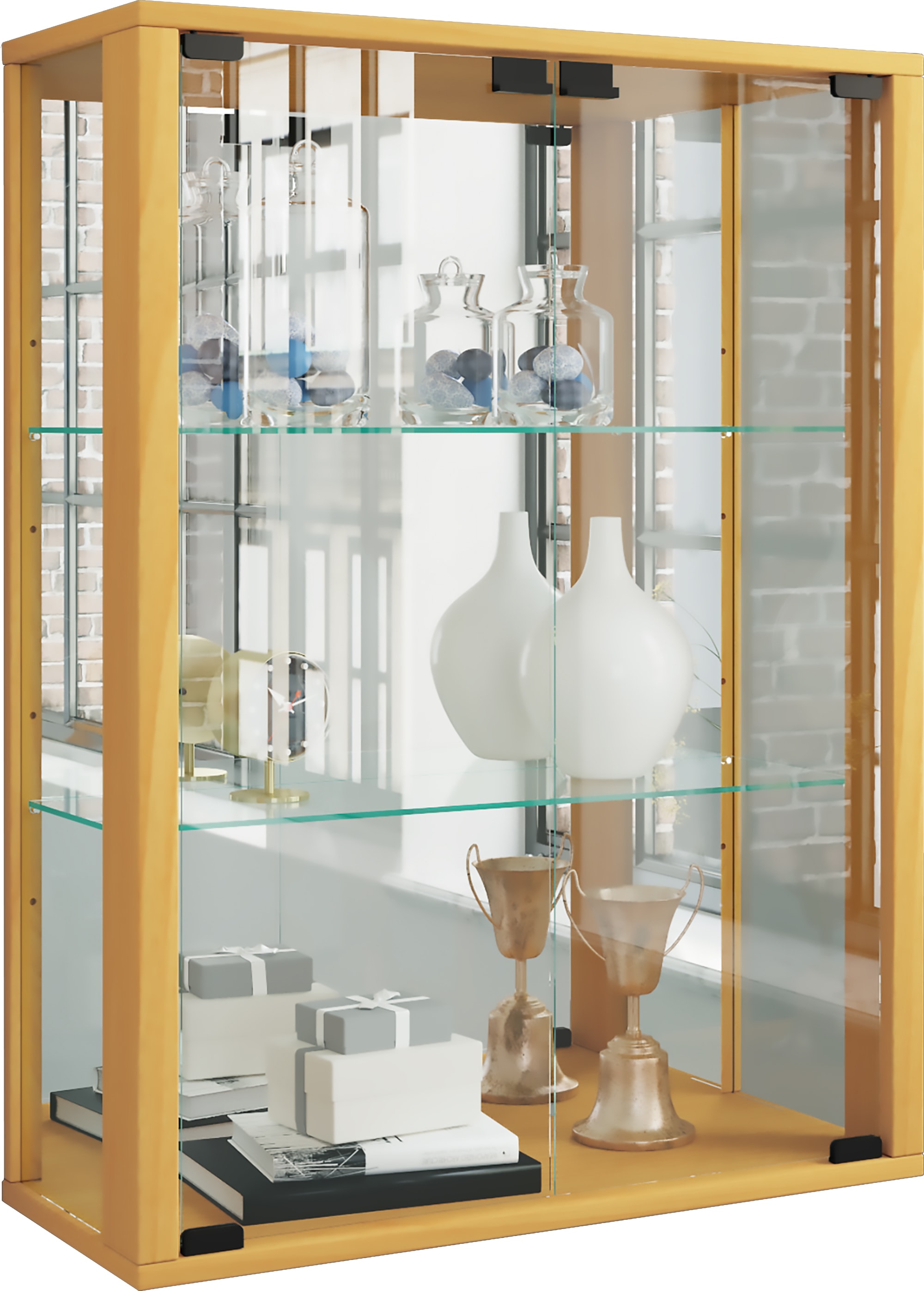 VCM Vitrine »Udina«, BxH: 60 x 80 cm, Holzwerkstoff/Glas - braun - Image 3