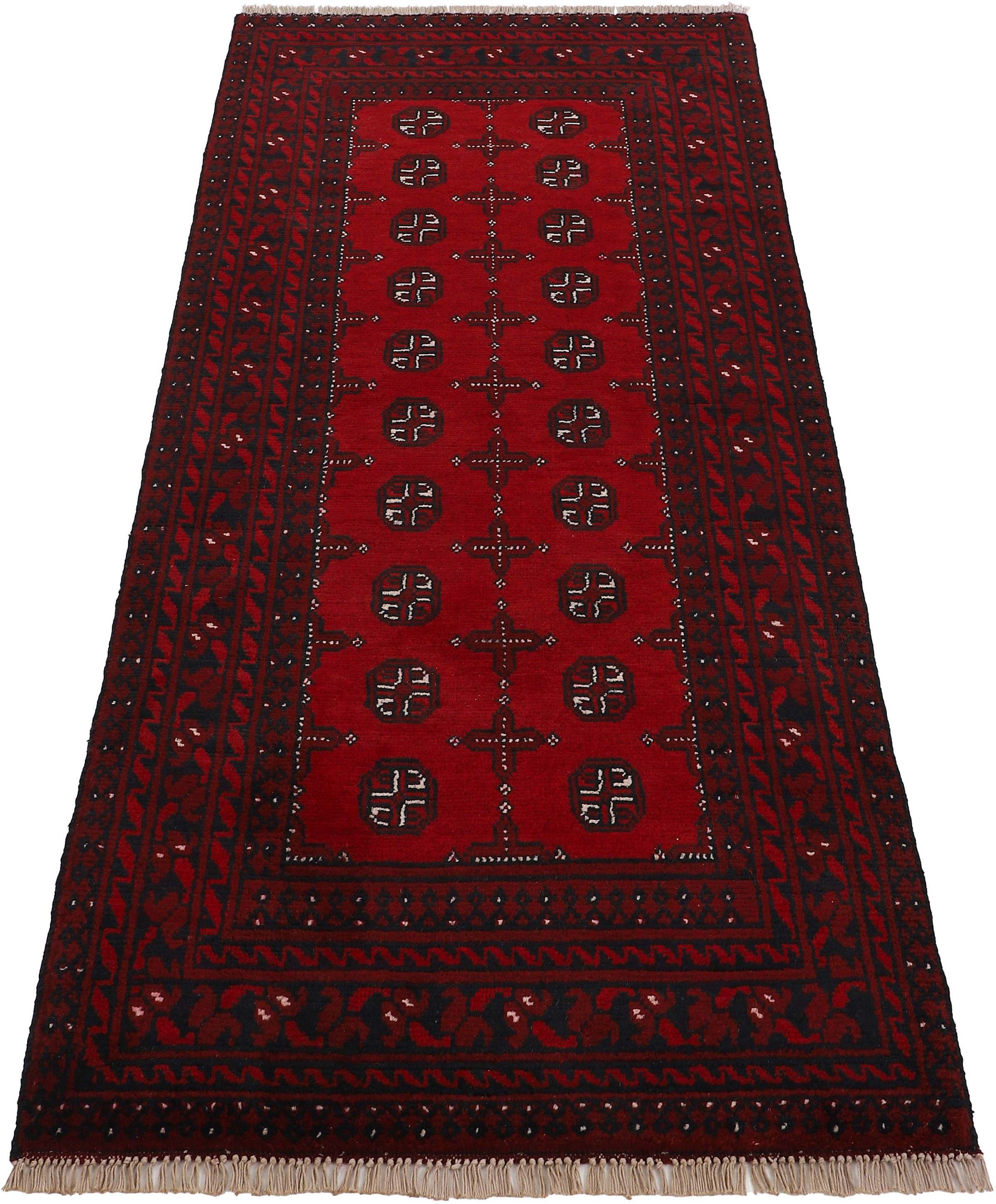 Woven Arts Orientteppich "Afghan Akhche Bokhara, auch als Läufer" rechteckig 8 mm Höhe reine Schurwolle für ein warmes Raumklima, handgearbeitet