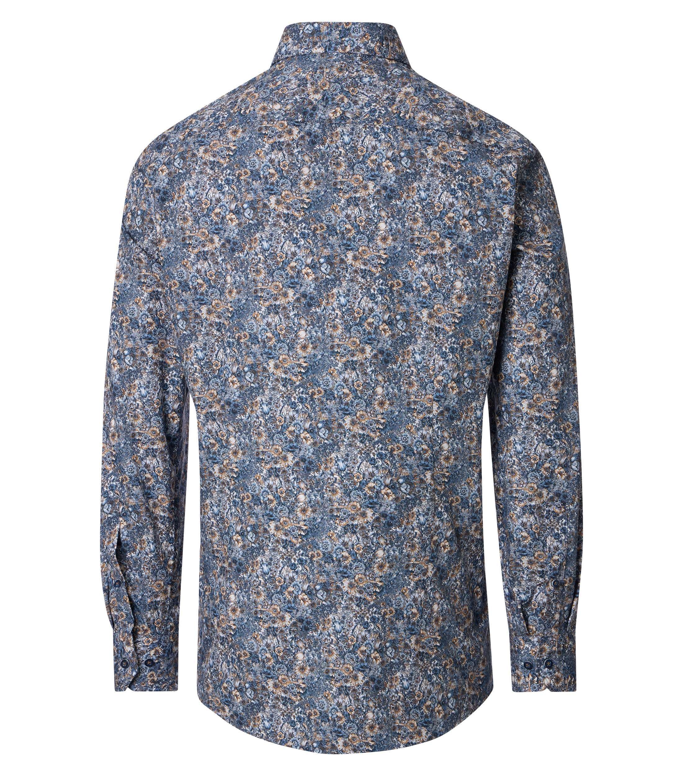 Businesshemd VENTI "VENTI Businesshemd Print", Herren, Gr. 43, Normalgrößen, blau, 100% Baumwolle, bedruckt, comfort fit, Hemden 2