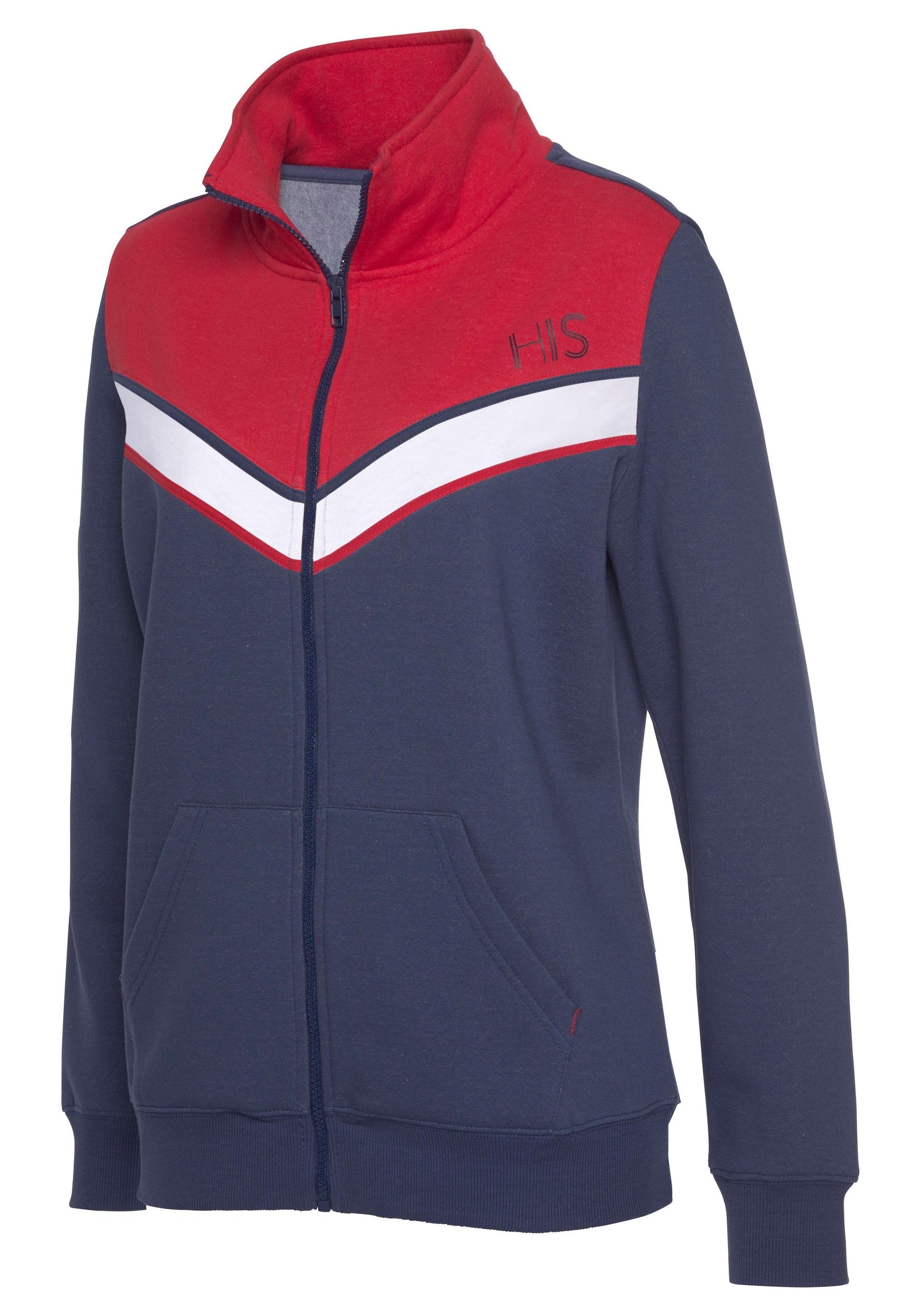 H.I.S Sweatjacke, mit Kontraststreifen, Loungewear