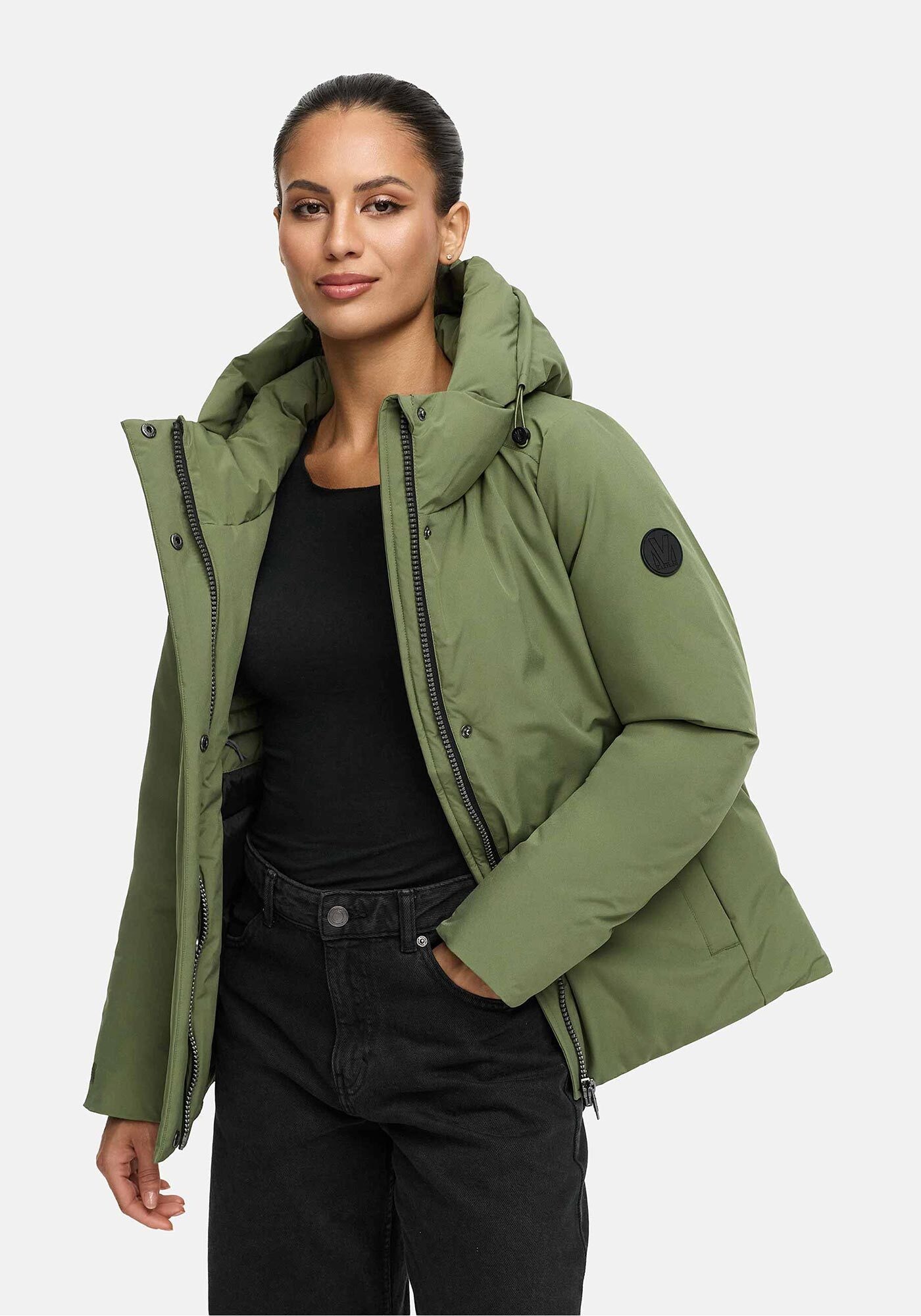 Marikoo Winterjacke "Yeminaa" warm für den Winter - hinten länger geschnitten