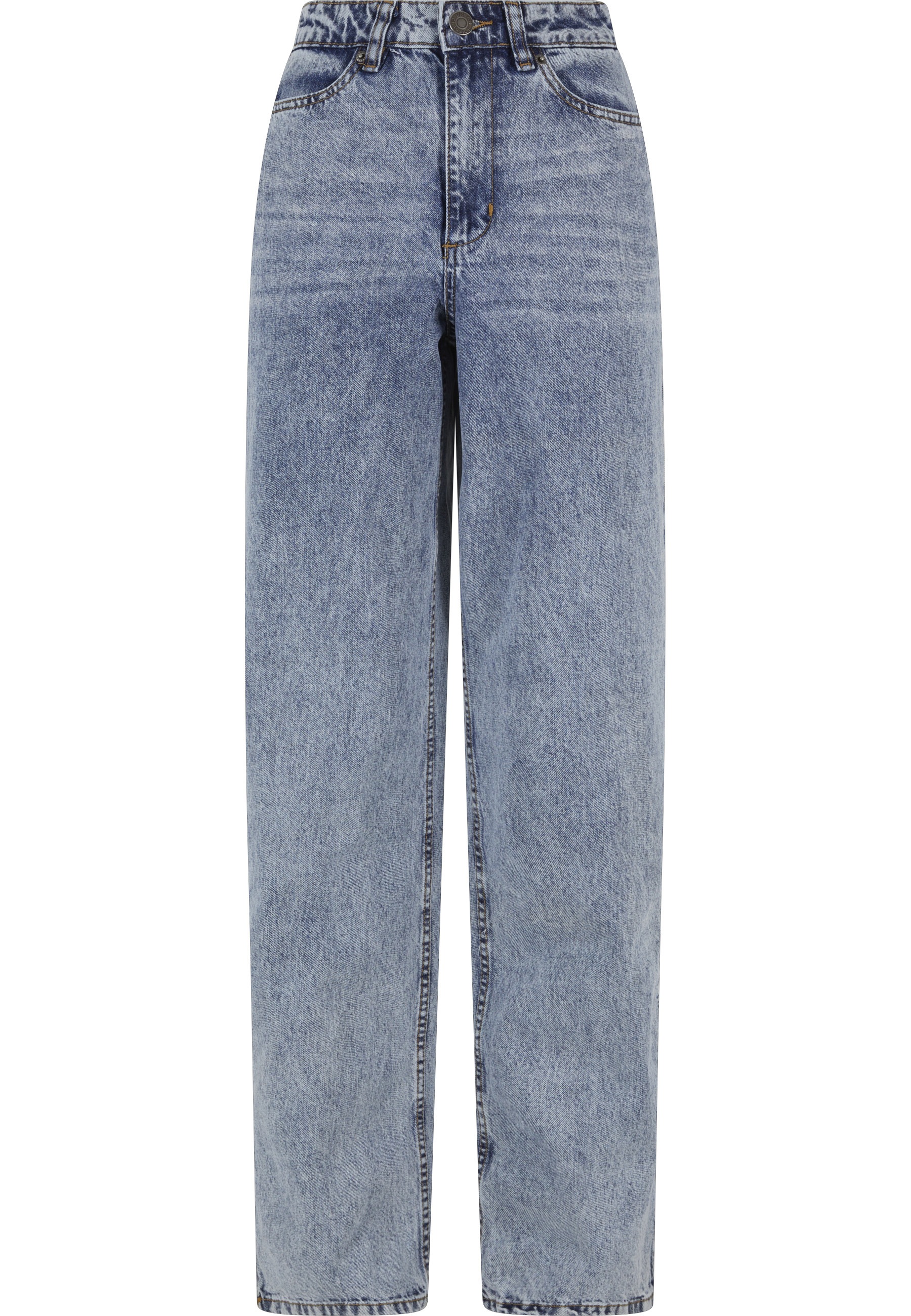 Urban Classics Jean large à fentes pour femmes - Teinté lavé bleu clair 30