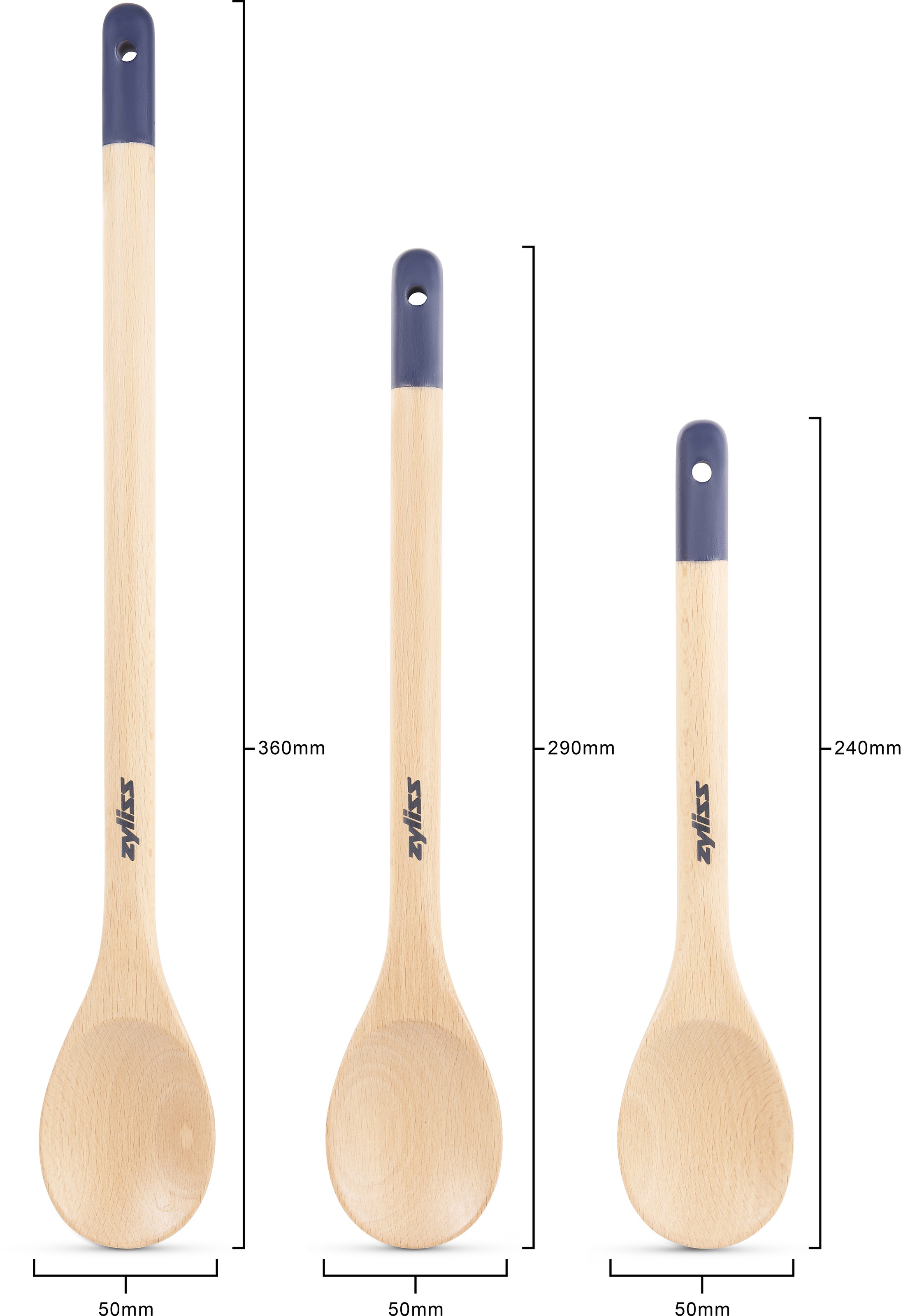 zyliss Kochbesteck-Set, (Set, 3 tlg.), Buchenholz