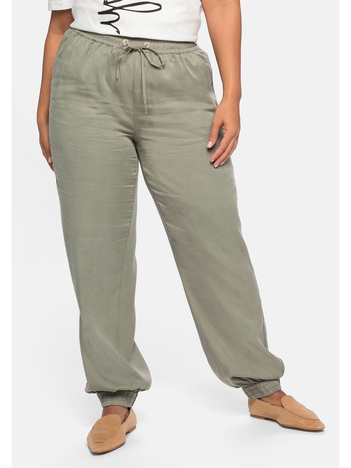 Sheego Schlupfhose »Große Größen« mit goldfarbenen Details