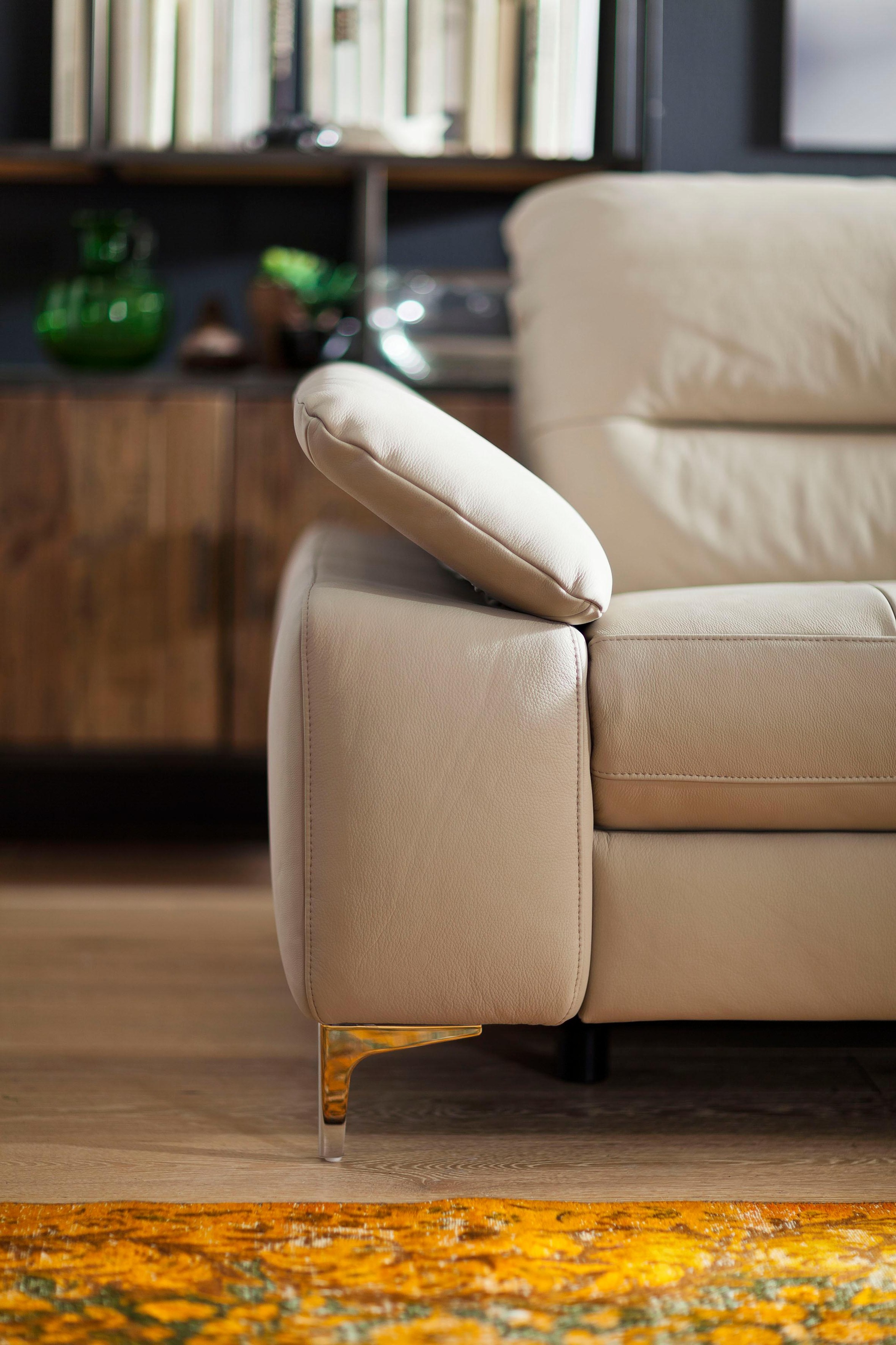 Places of Style Ecksofa »Basel L-Form«, mit vollmotorischer Relaxfunktion und motorischer Recamiere