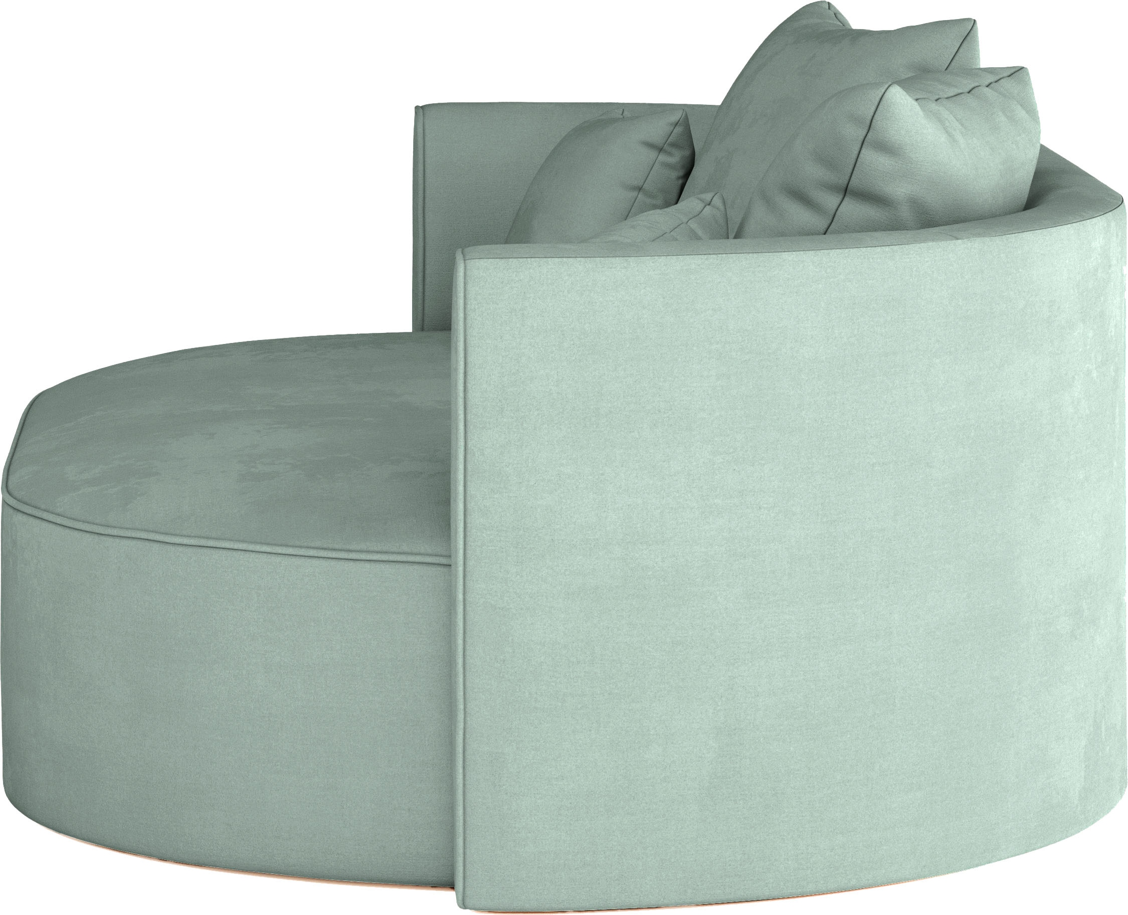 LeGer Home by Lena Gercke 2,5-Sitzer »ISALIE, rundes Loungesofa, mit Kissen, perfekt gepolstert«, moderne Stoffe, mit 4 Zierkissen, extra große Sitzfläche