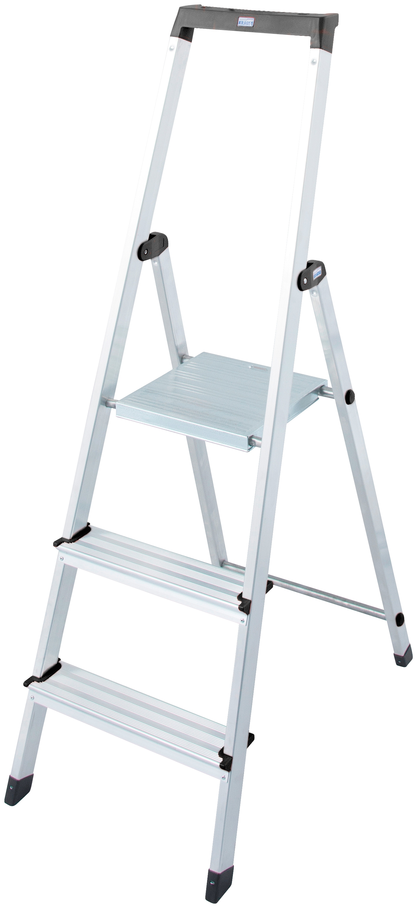 KRAUSE Stehleiter "Solidy", Aluminium, 1x3 Stufen, Arbeitshöhe ca. 262 cm