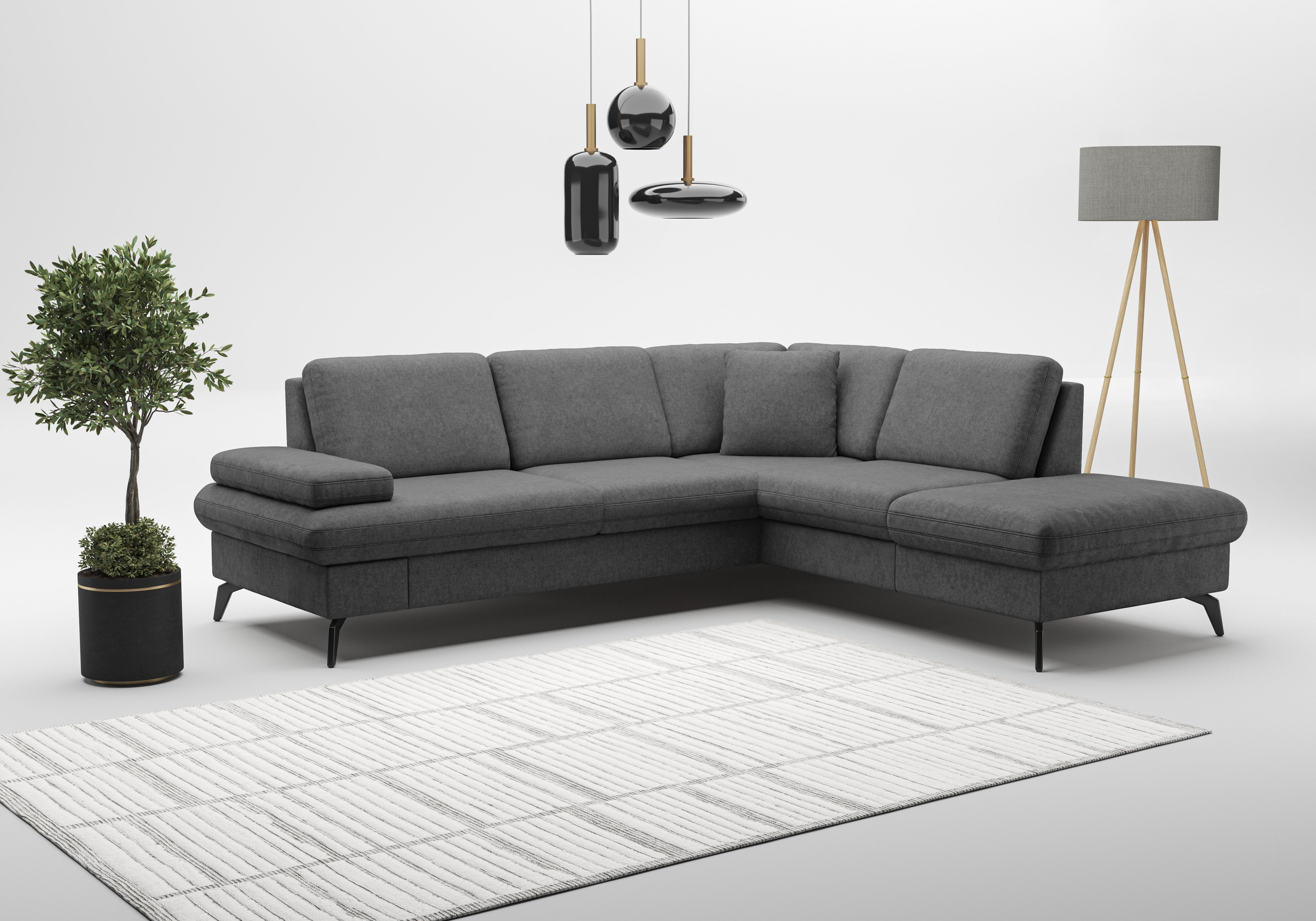 sit&more Ecksofa "Morris Jubi L-Form, B: 238 cm" mit Armteilfunktion & 1 Zierkissen, optional Schlaffunktion