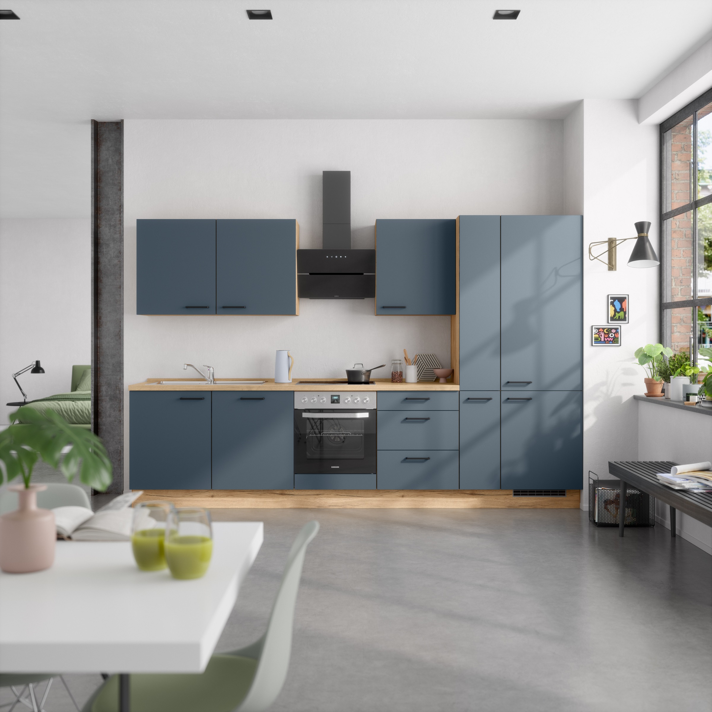 nobilia® Küchenzeile »"Easytouch II"«, vormontiert, Ausrichtung wählbar, Breite 330 cm, wahlw. mit E-Geräten