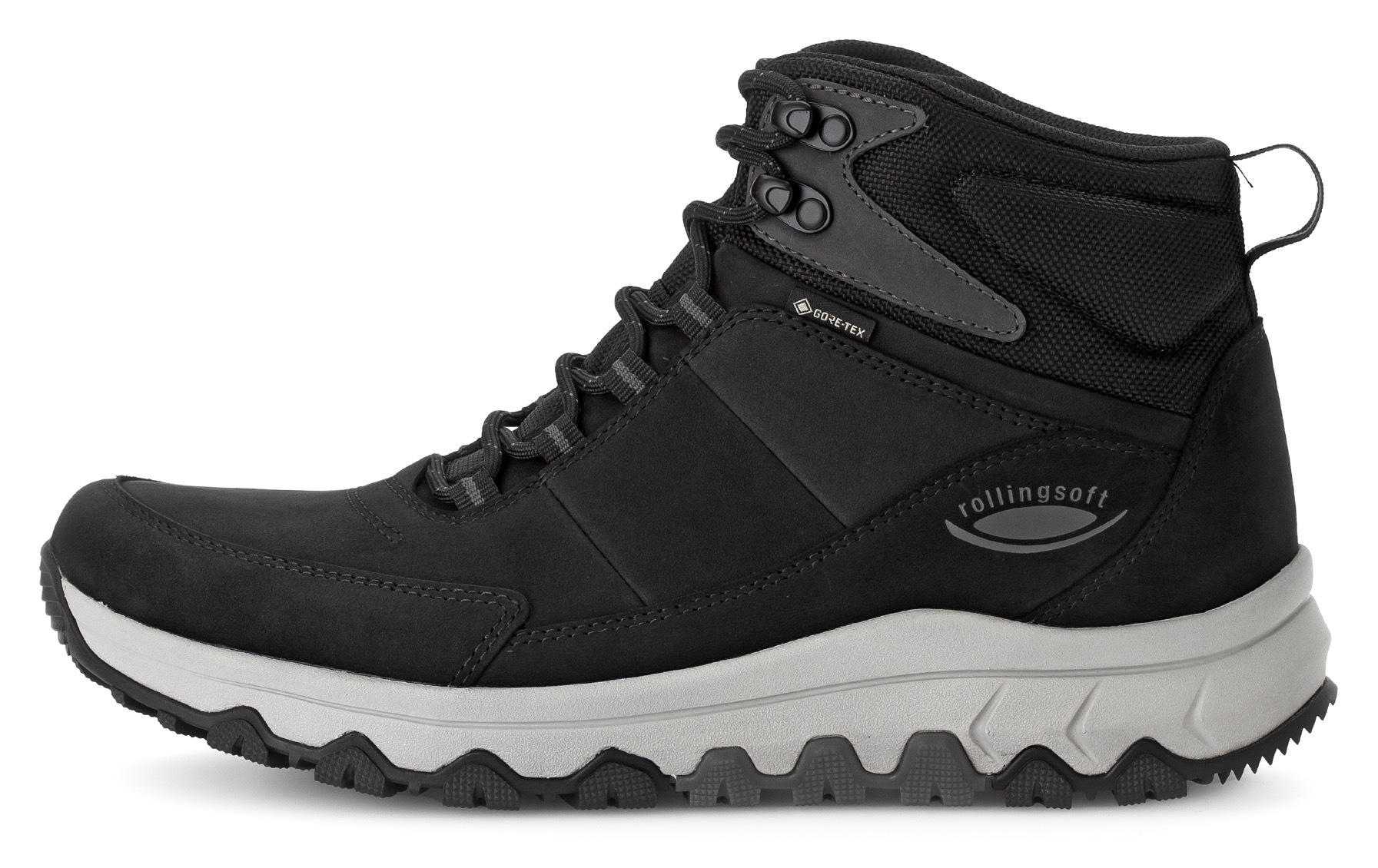 Gabor Rollingsoft Schnürboots, High-Top-Sneaker, Komfortschuh, Freitzeitschuh, Weite G 1/2 (=weit)