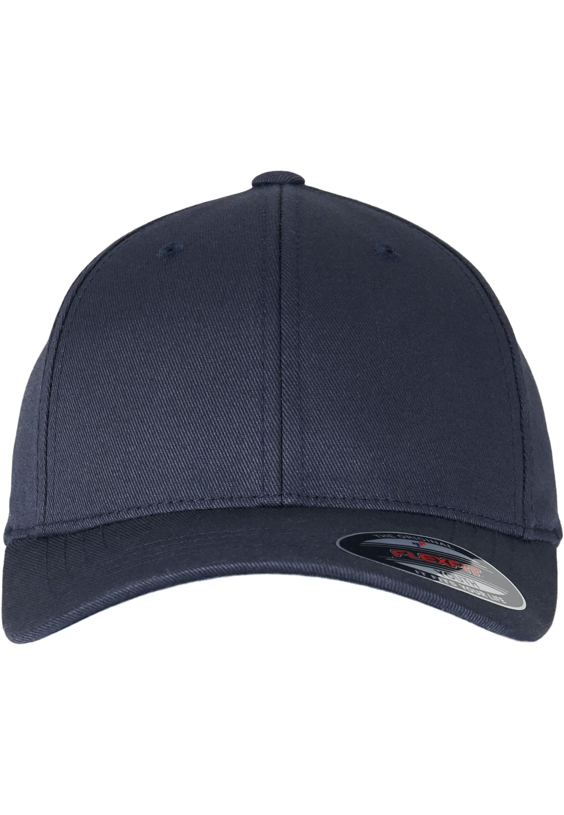 FLEXFIT Damen Flex Cap "Flexfit Flexfit Wooly Combed Youth"schwarznavy, schwarznavy, unifarben, 63% Polyester, 34% Baumwolle, 3% Elasthan, Caps