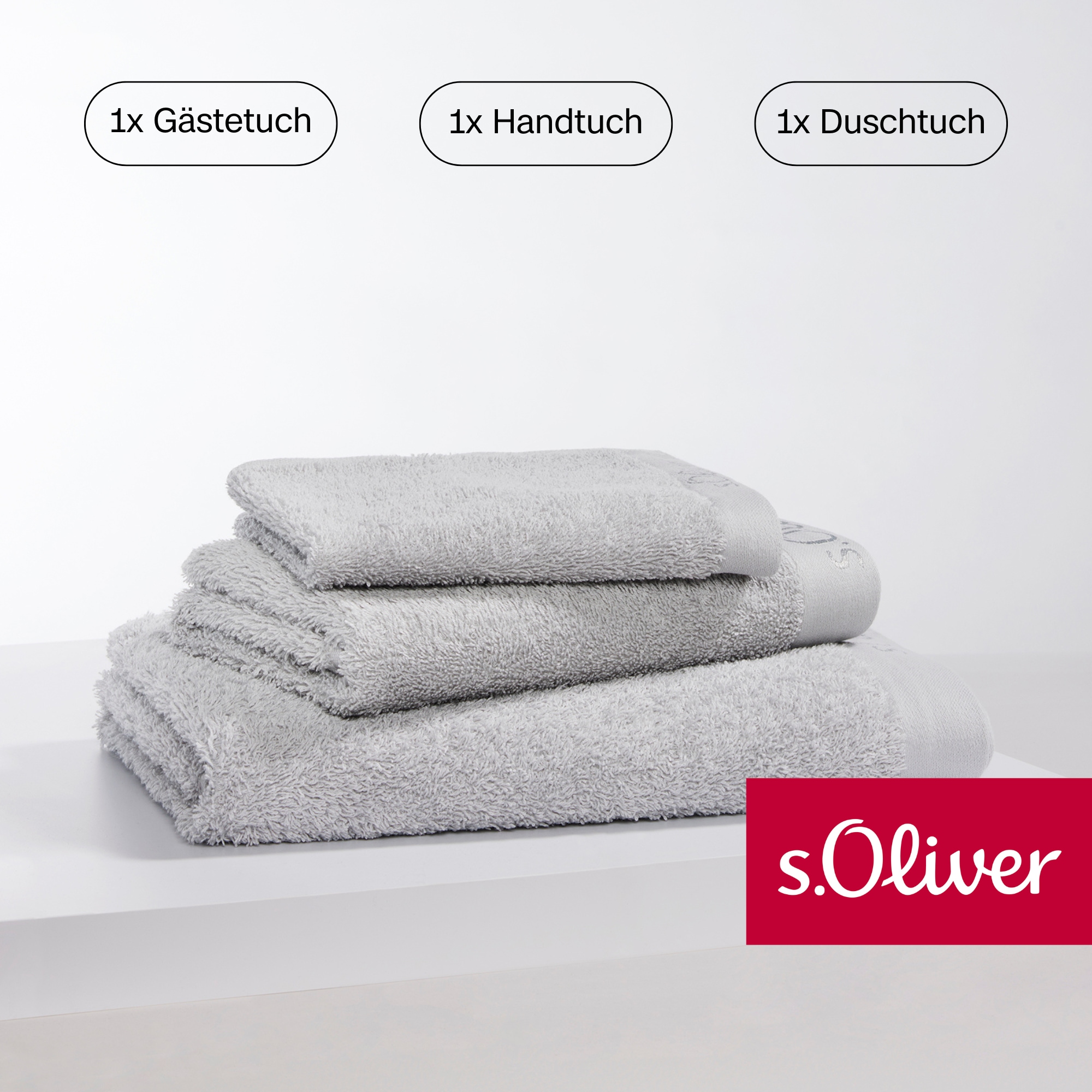 s.Oliver Handtuch Set »s. Oliver, besonders weich und saugfähig«, (Set, 3 St., 1 Gästetuch...