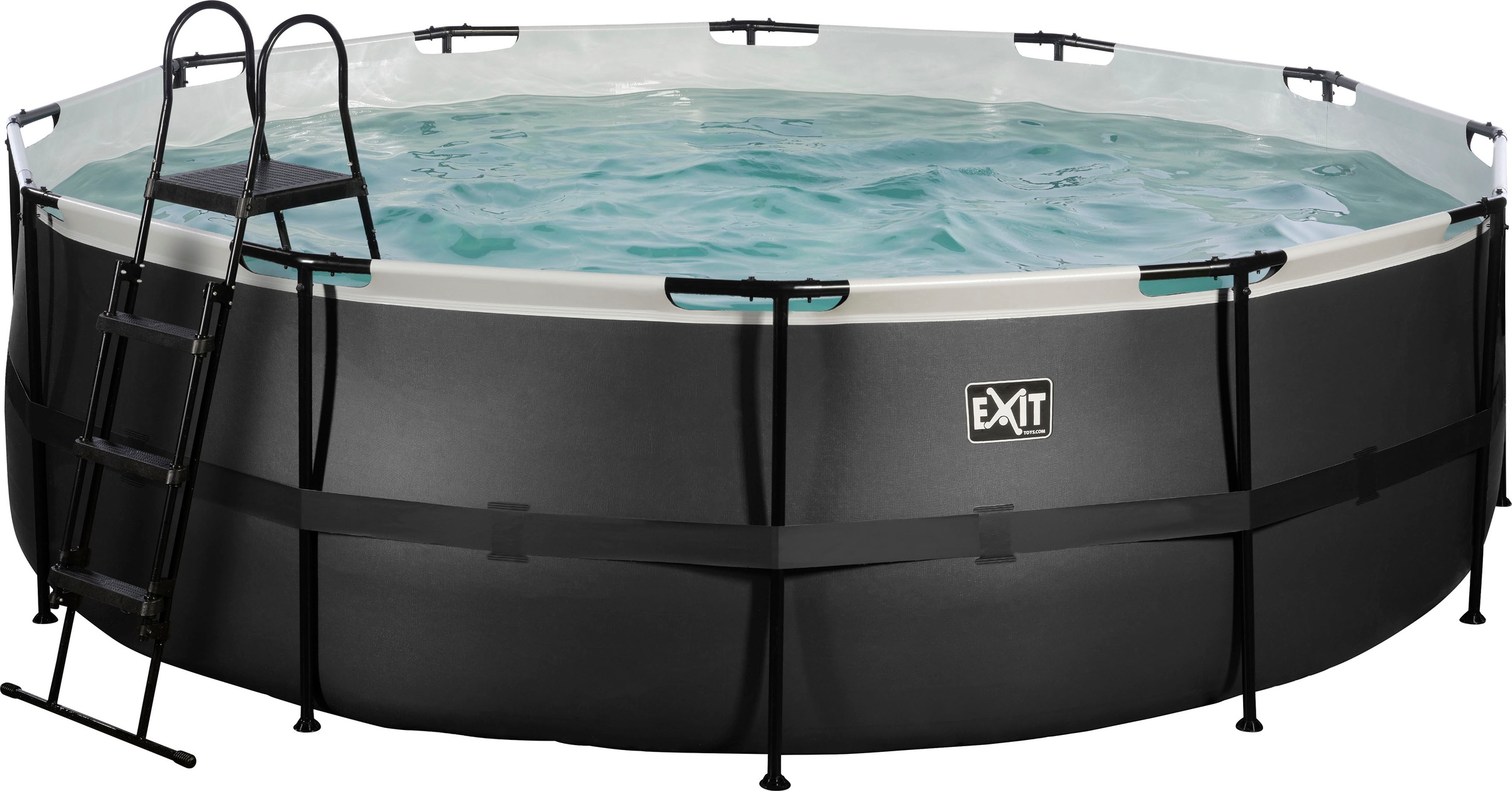 "Framepool EXIT ""inkl. Sicherheitsleiter"", schwarz, H:122cm Ø:450cm, Schwimmbecken, ØxH: 450x122 cm, mit Sandfilteranlage"