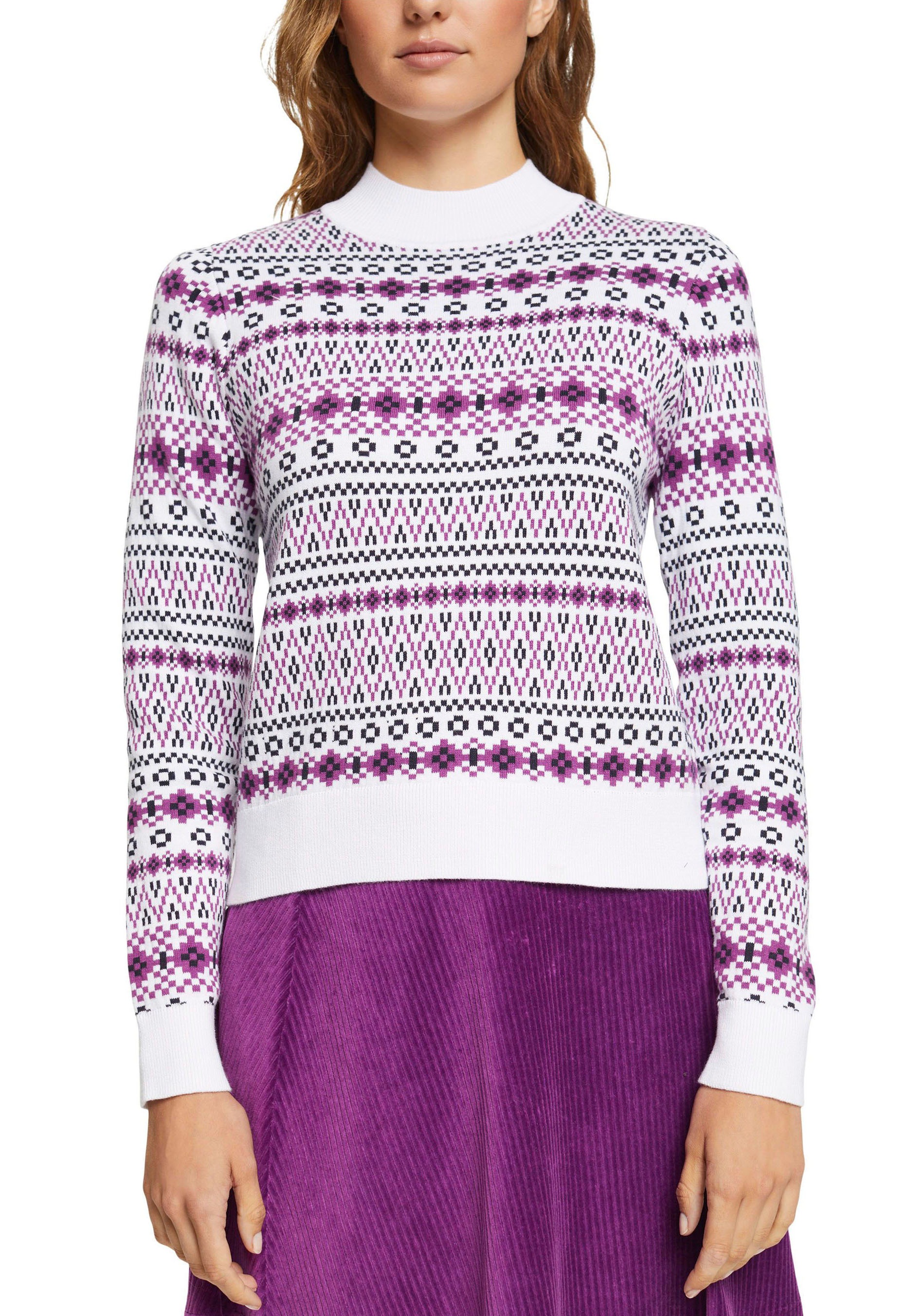 edc by Esprit Jacquardpullover, mit Rundhalsausschnitt kaufen