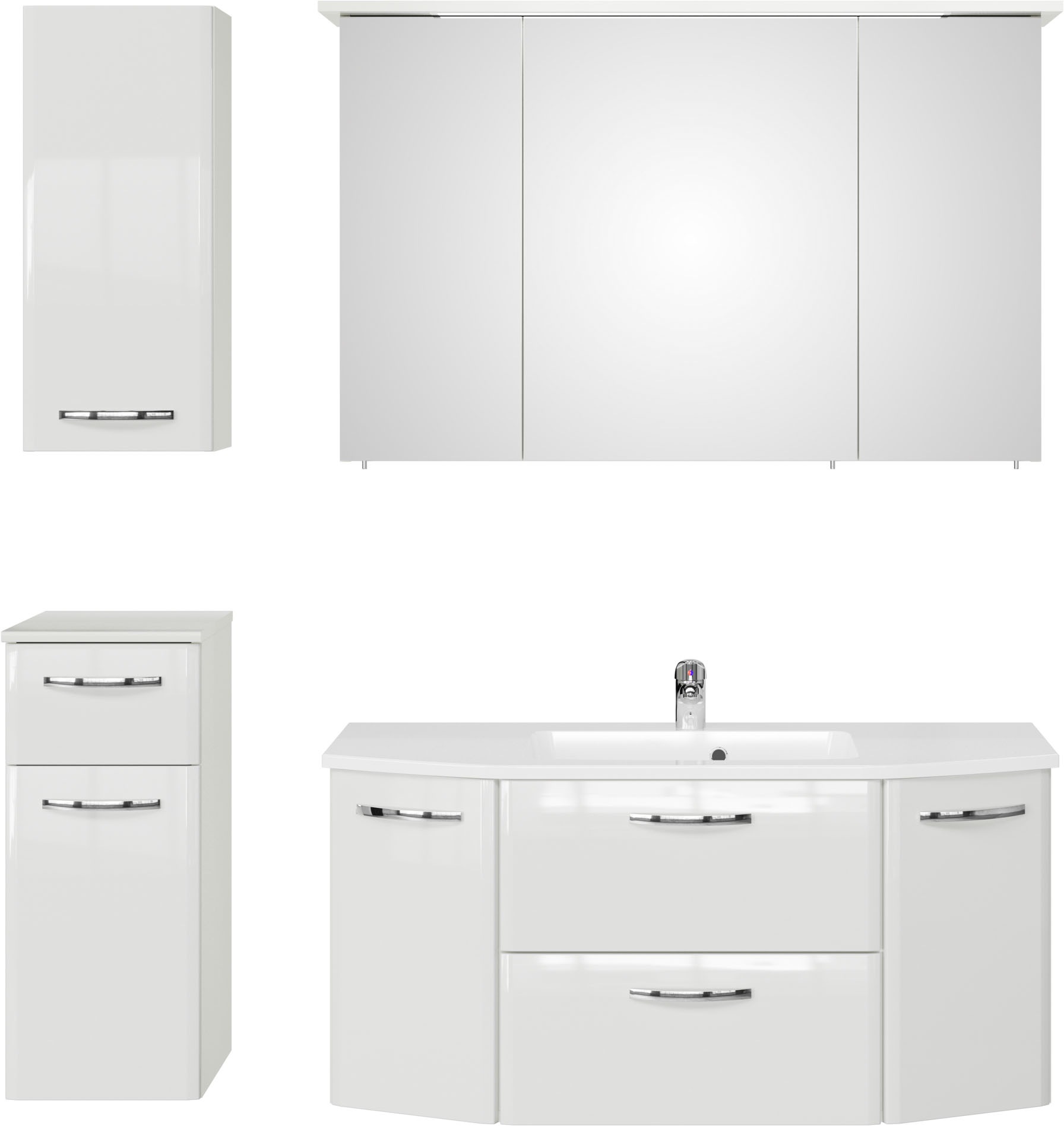 Saphir Badmöbel-Set »Quickset 326, 5-teilig, mit Keramikwaschtisch« 5 Stk. tlg.