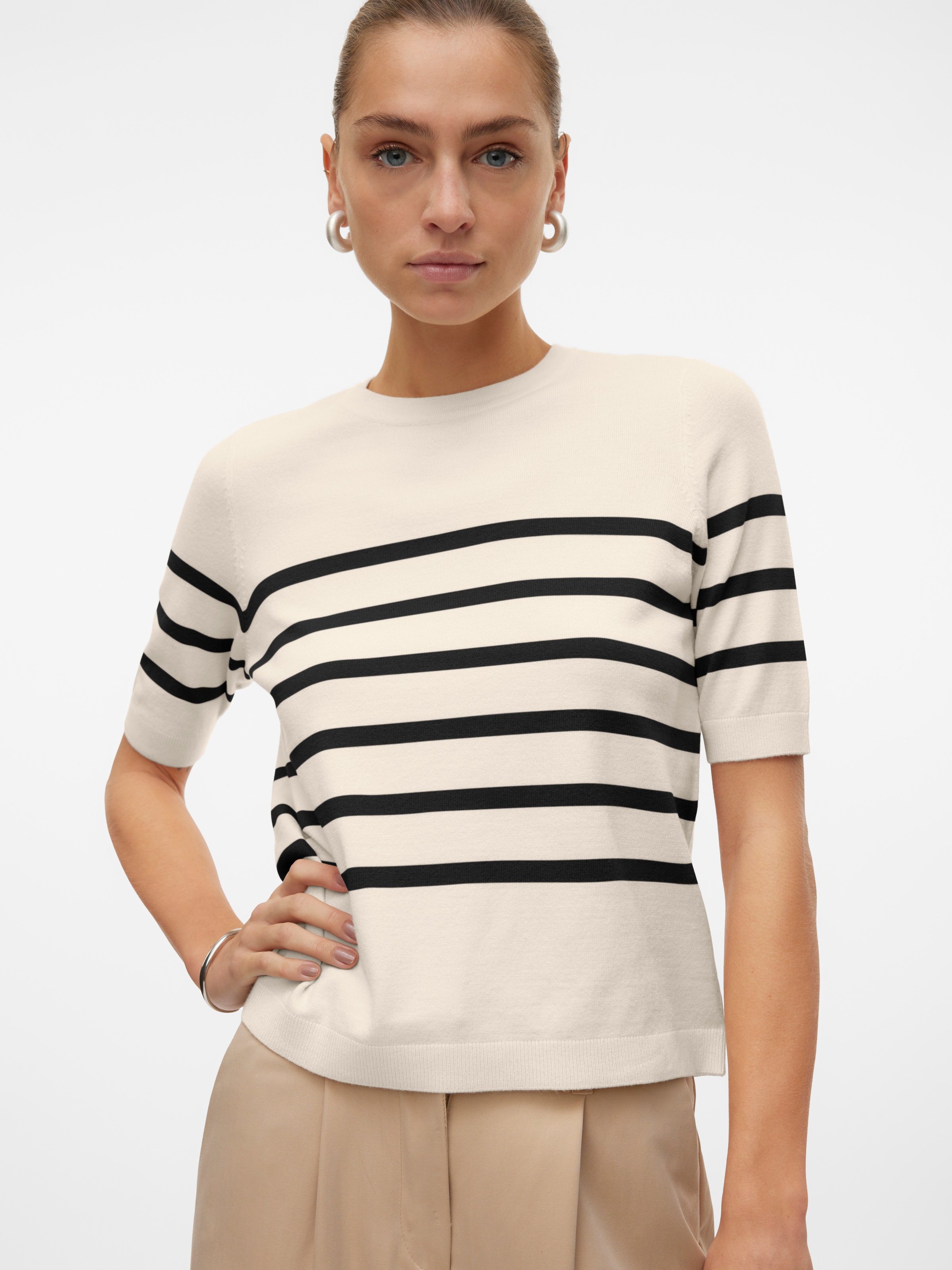 Vero Moda Kurzarmpullover "VMSABA PLAIN, Feinstrickpullover", (Damenpullove günstig online kaufen