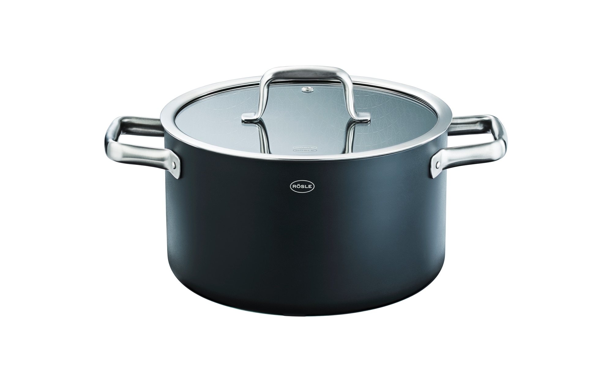 RÖSLE Kochtopf "Topf EBONIC, ProNero", 8 l + Ø 24cm + Höhe 18,8cm, schwarz, Töpfe, für alle Herdarten geeignet, inklusive Induktion