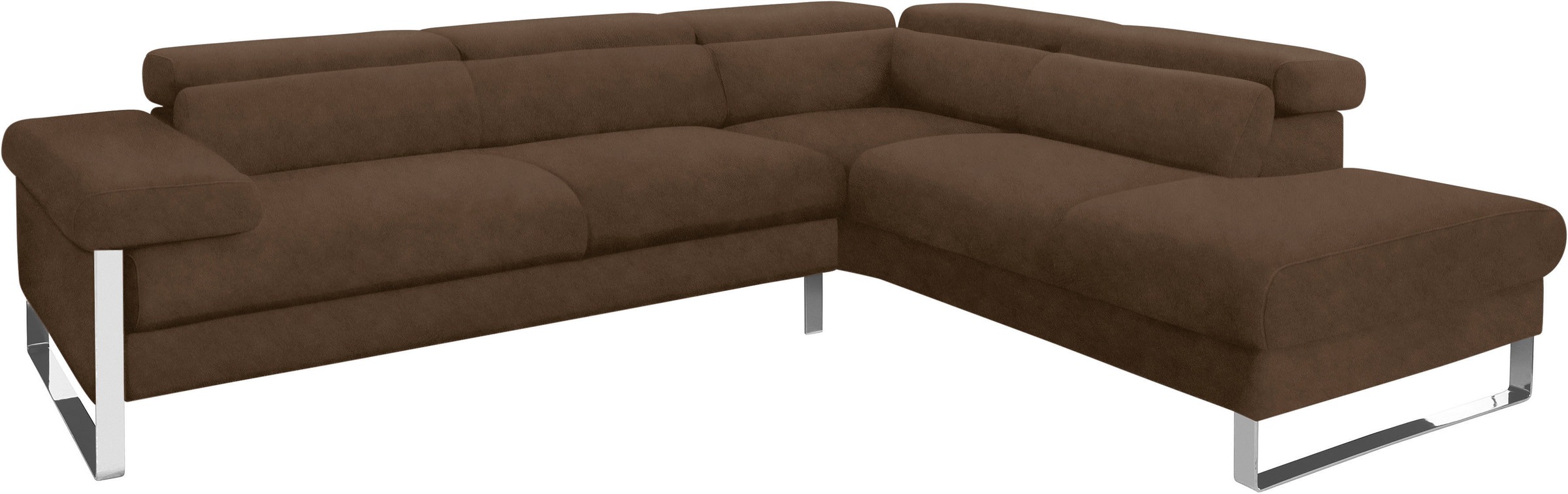 W.SCHILLIG Ecksofa »finn, toller Sitzkomfort, L-Form, hochwertige Verarbeitungsdetails«, German Design Award 2016, Fußgestell Chrom glänzend, Breite 281 cm