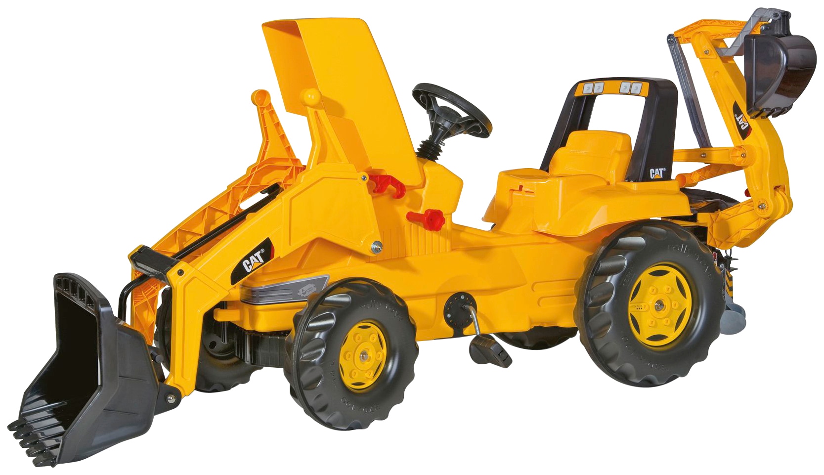 rolly toys® Tretfahrzeug »CAT«, Kindertraktor mit Lader und Heckbagger