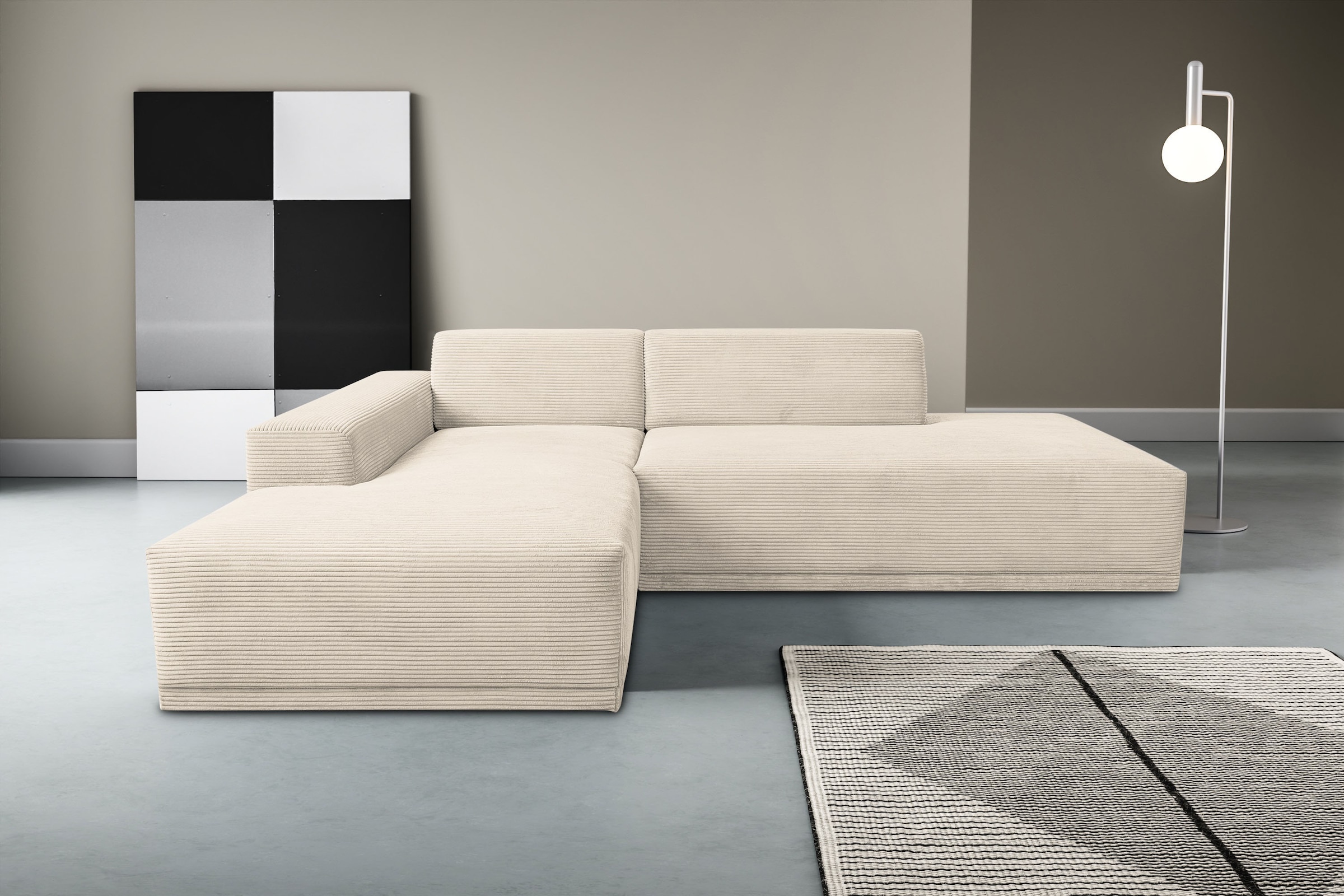 WERK2 Ecksofa »Apollo puristisches Design, Japandi Design, Cord, viel Platz, bequem« Cord, L-Form
