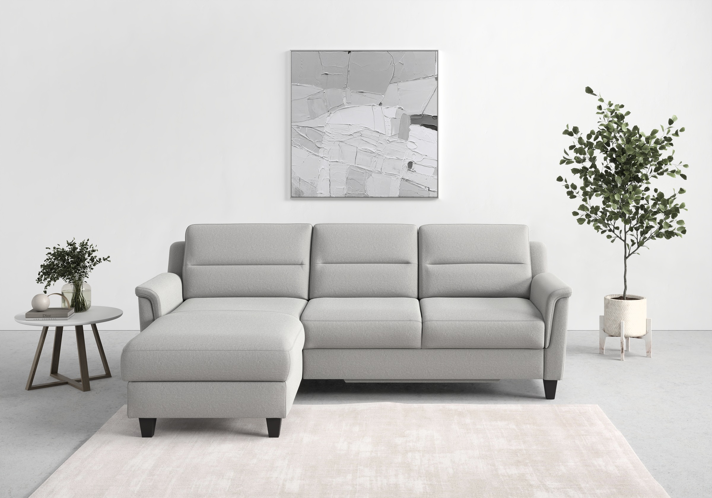sit&more Ecksofa »Farö L-Form«, inklusive Federkern, wahlweise mit Bettfunktion und Bettkasten