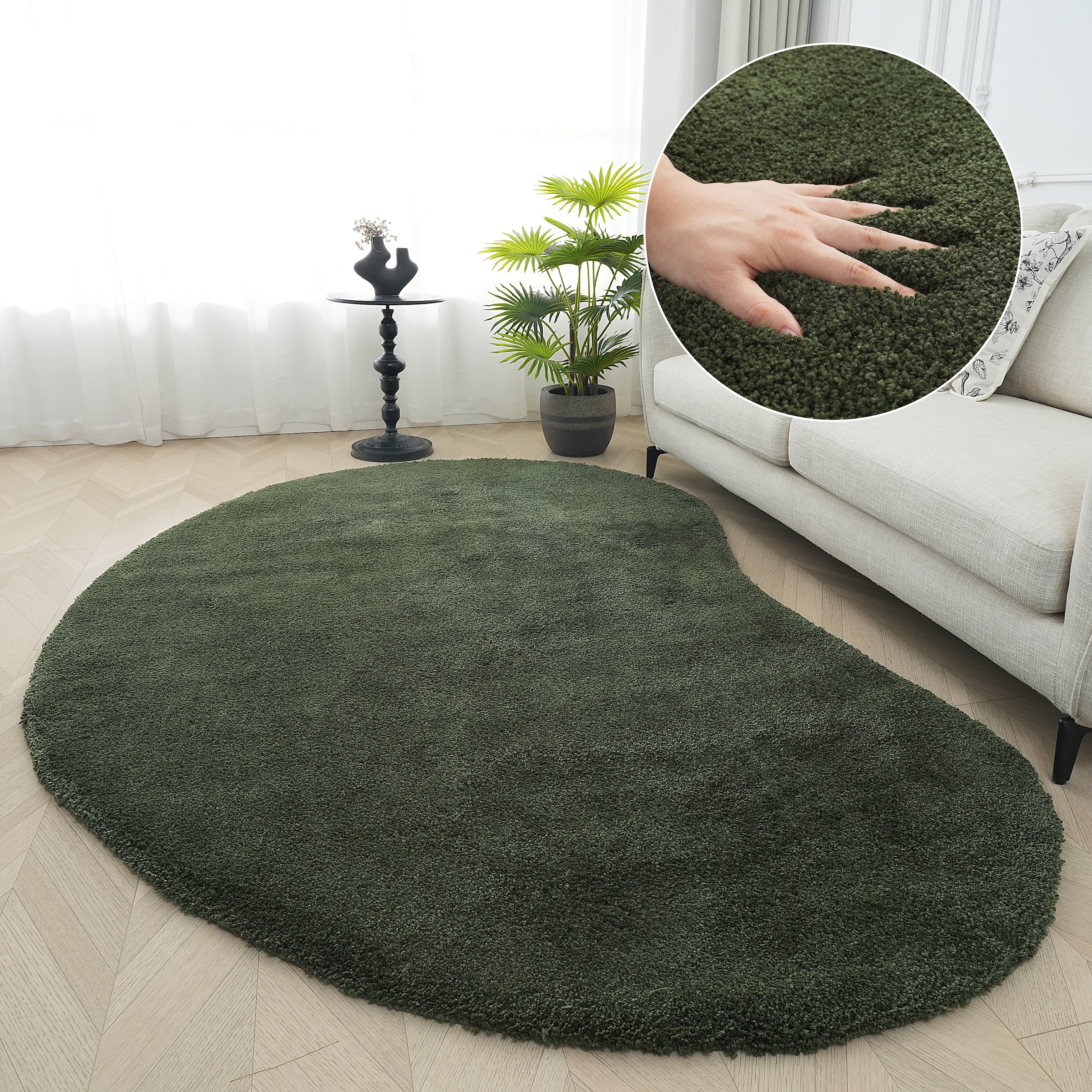 LeGer Home by Lena Gercke Hochflor-Teppich "Halrum, einfarbig, besondere Fo günstig online kaufen