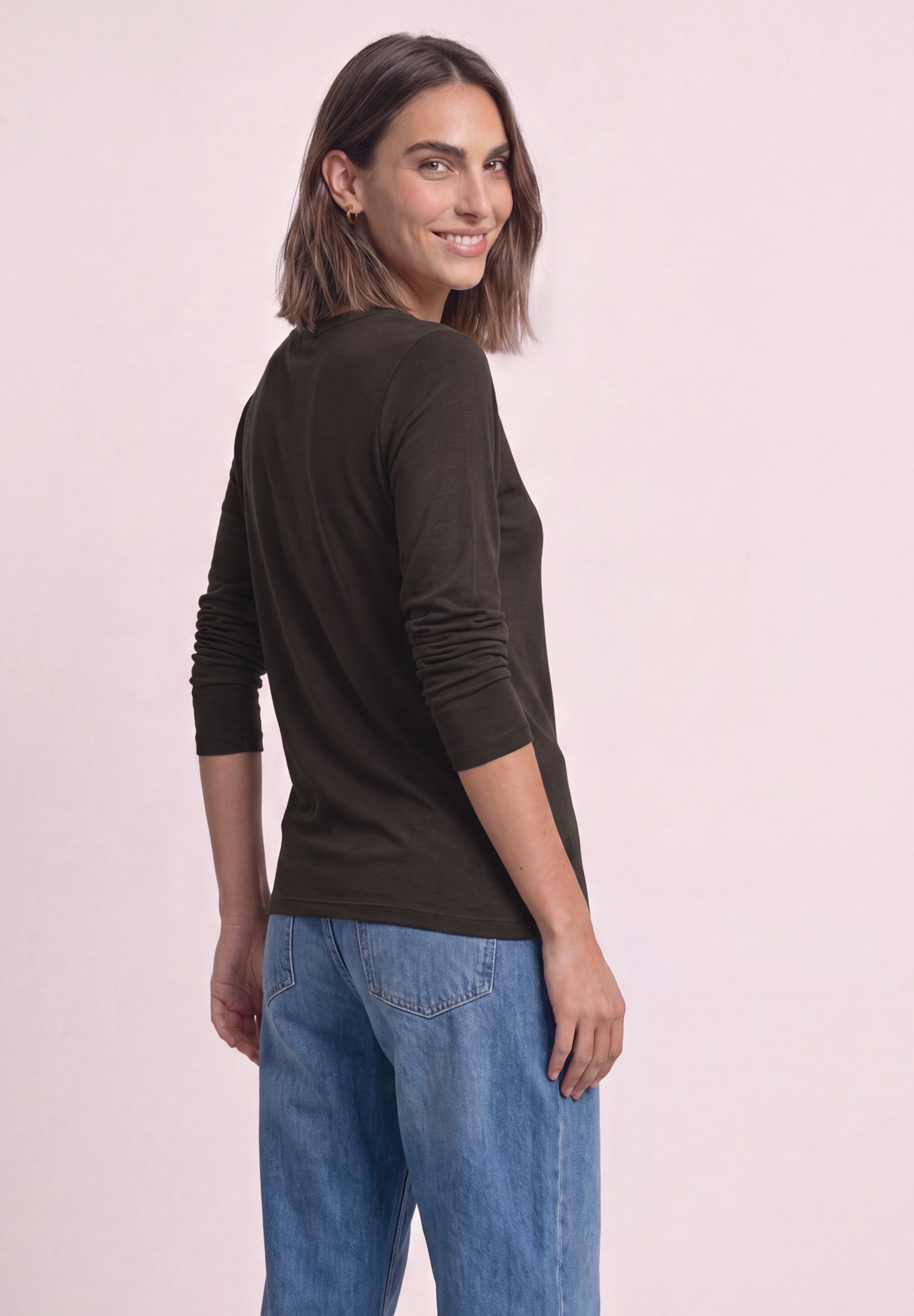 STREET ONE Langarmshirt mit U-Boot-Ausschnitt