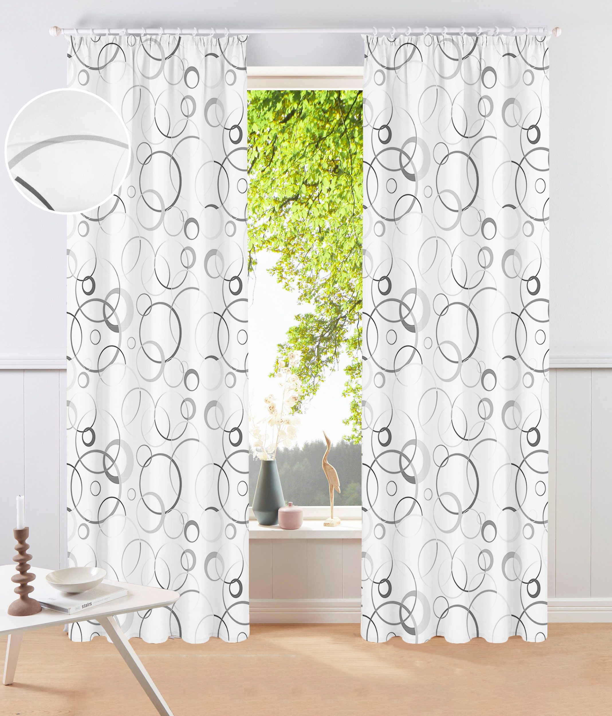 Bruno Banani Gardine "Maze" Kräuselband 1 Stk. tlg. 1 Schal, mit modernen K günstig online kaufen