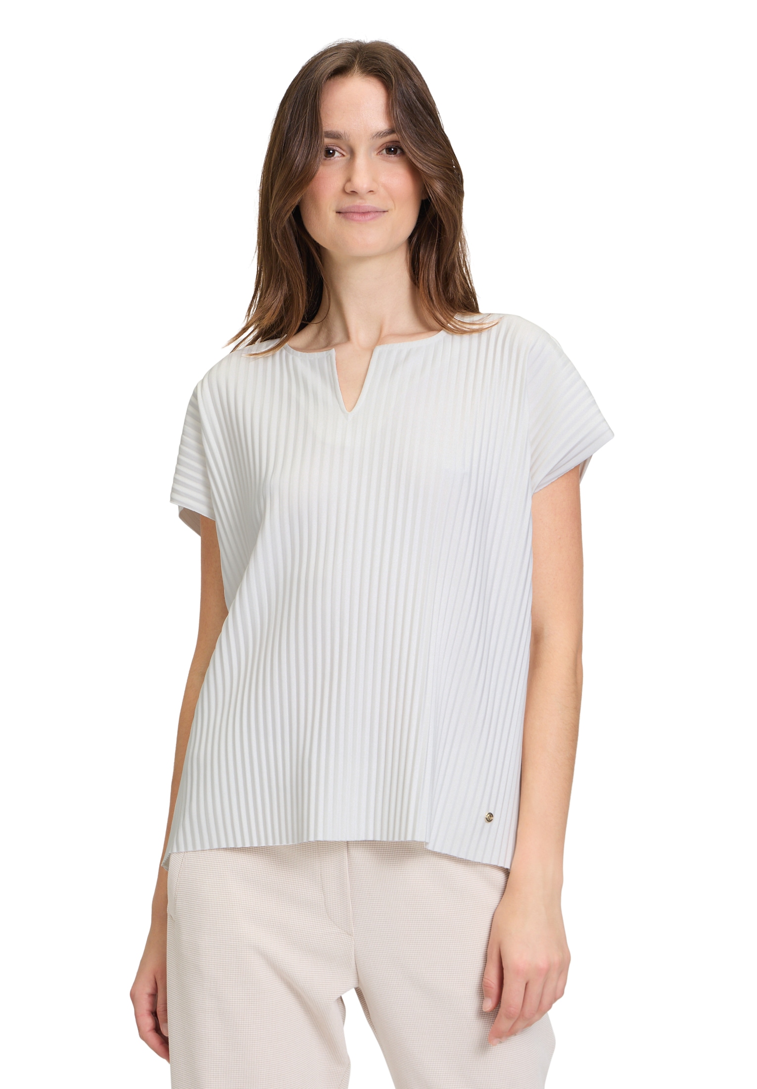 Betty&Co Kurzarmshirt "Betty & Co Kurzarm-Shirt mit Plissee", (1 tlg.), Pli günstig online kaufen