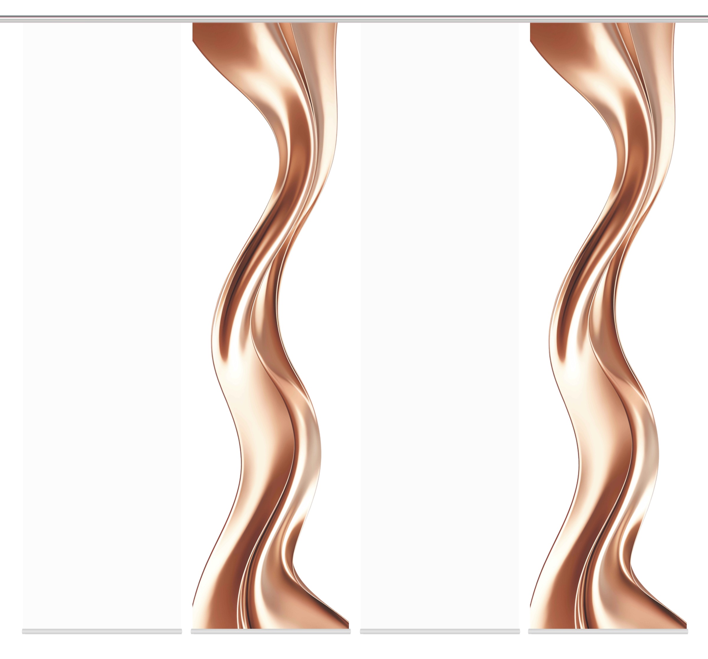 Thumbnail - HOME WOHNIDEEN Schiebegardine "OAKLEY" Paneelwagen 4 Stk. tlg. SCHIEBEVORHANGSET,SEIDENOPTIK,DIGIDRUCK