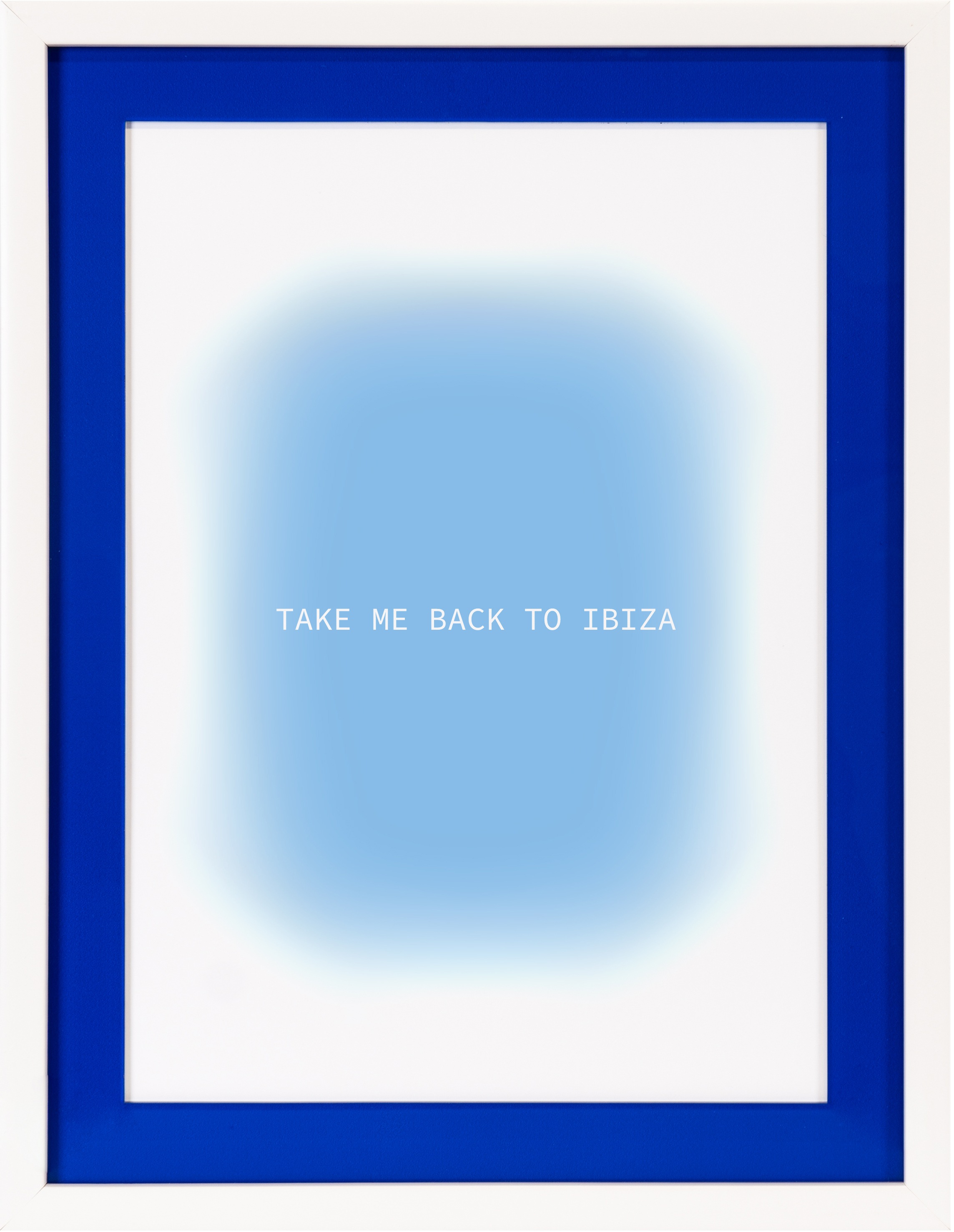 queence Bild mit Rahmen »Text, Spruch, blautöne«, Poster mit buntem Acrylglas Passepartout