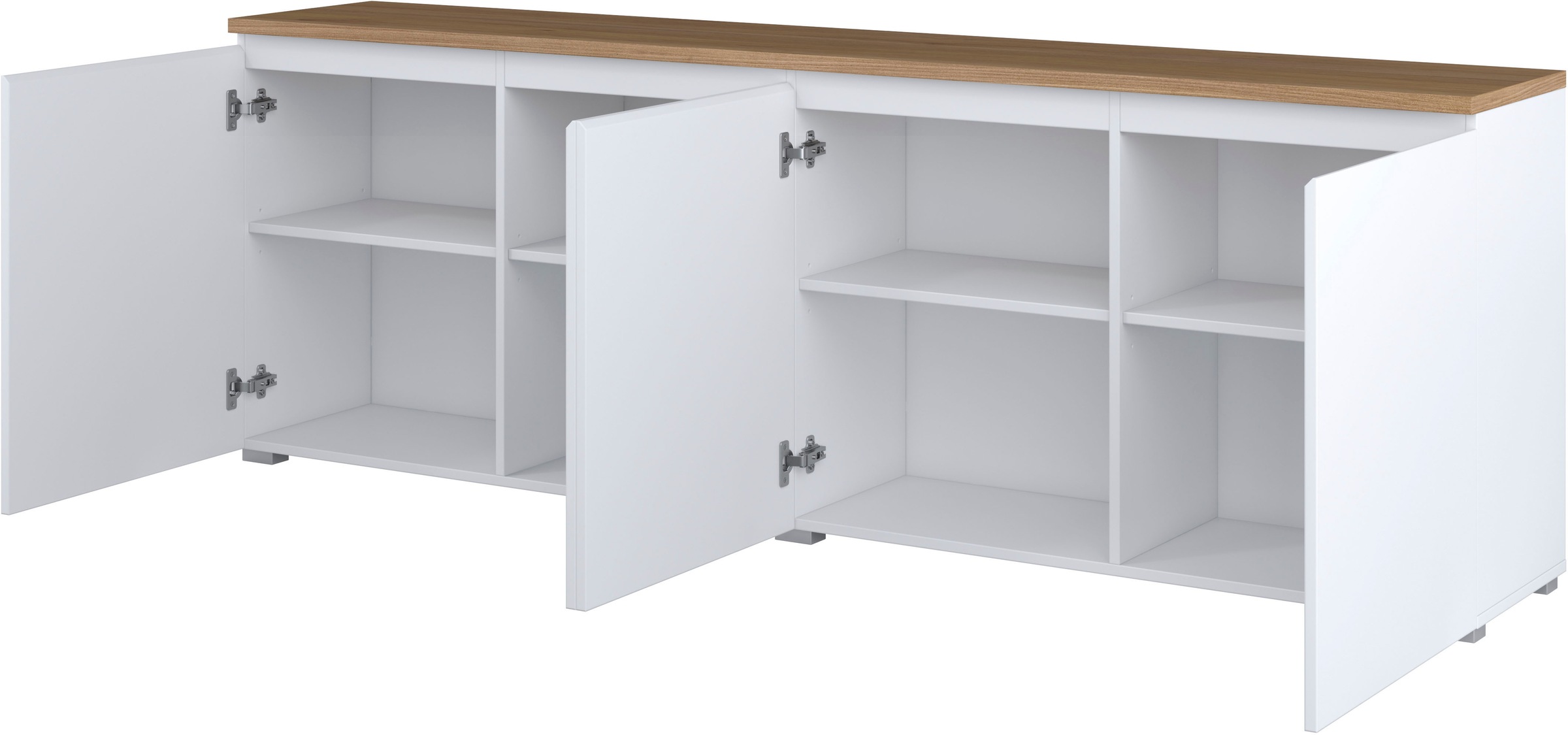 INOSIGN Sideboard »Modo, Breite 200 cm, moderne grifflose Kommode 4Türen«, Anrichte mit viel Stauraum, Einlegeböden verstellbar