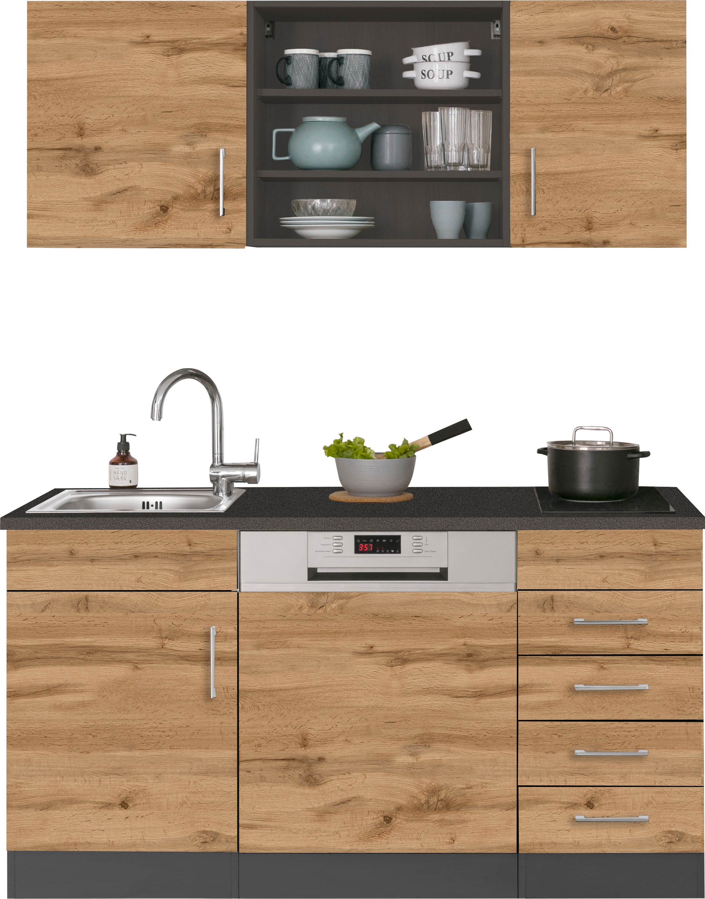 HELD MÖBEL Pantryküche "Mali", Breite 150 cm, mit E-Geräten günstig online kaufen