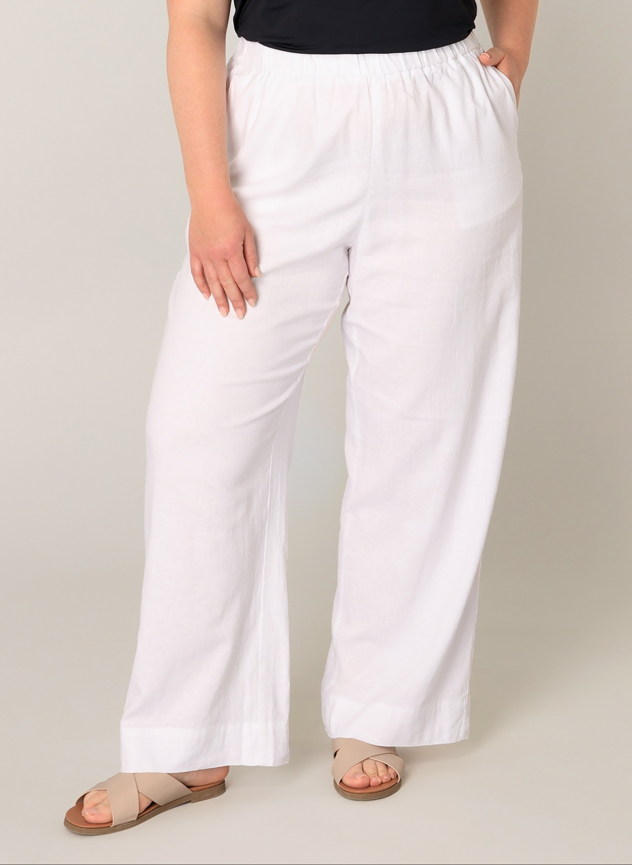 Base Level Curvy Leinenhose "Yula", Sommerhose, Leinen-Viskose-Mix, mit ela günstig online kaufen