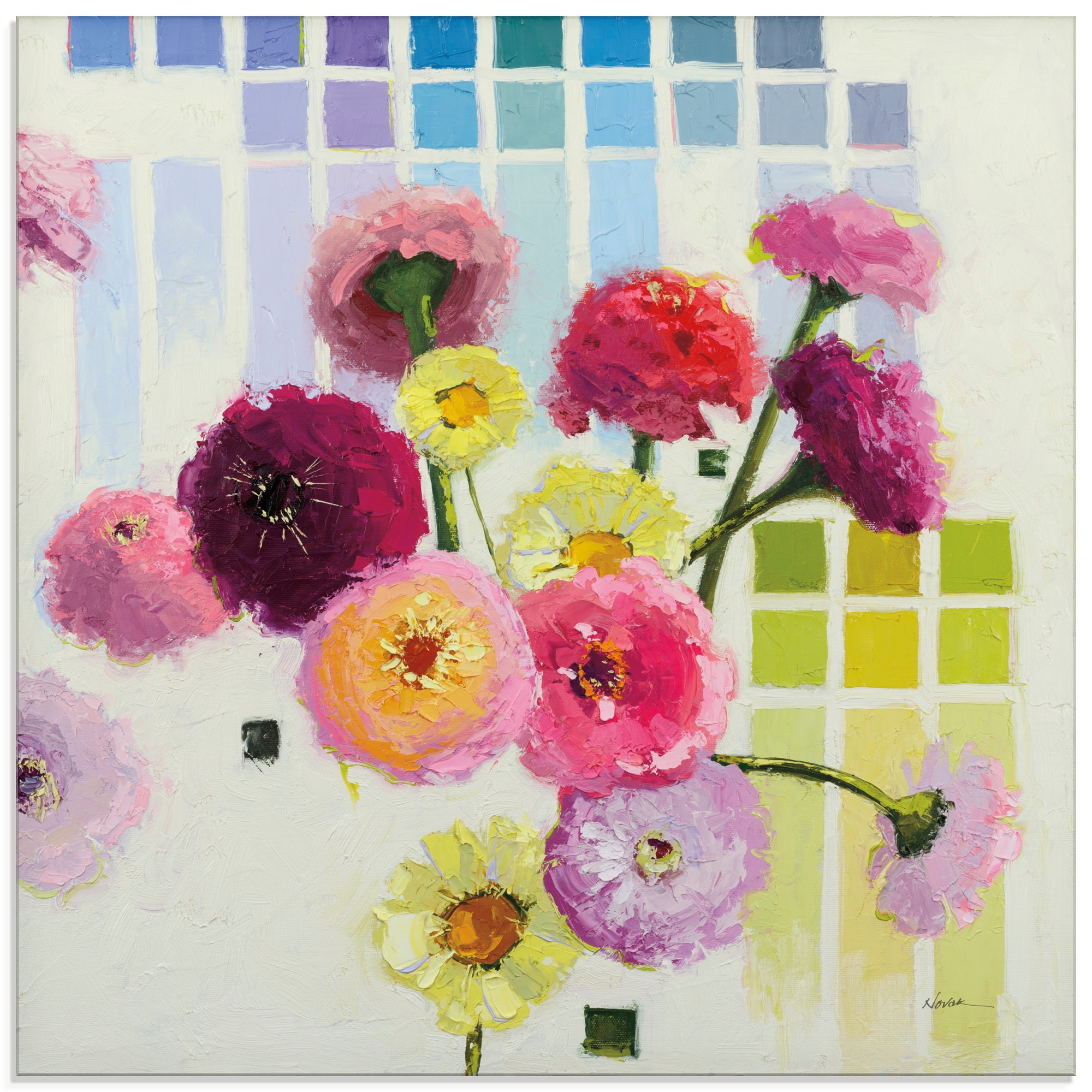 Artland Glasbild "Color Chart II" Blumenbilder 1 Stk. tlg. in verschiedenen Größen