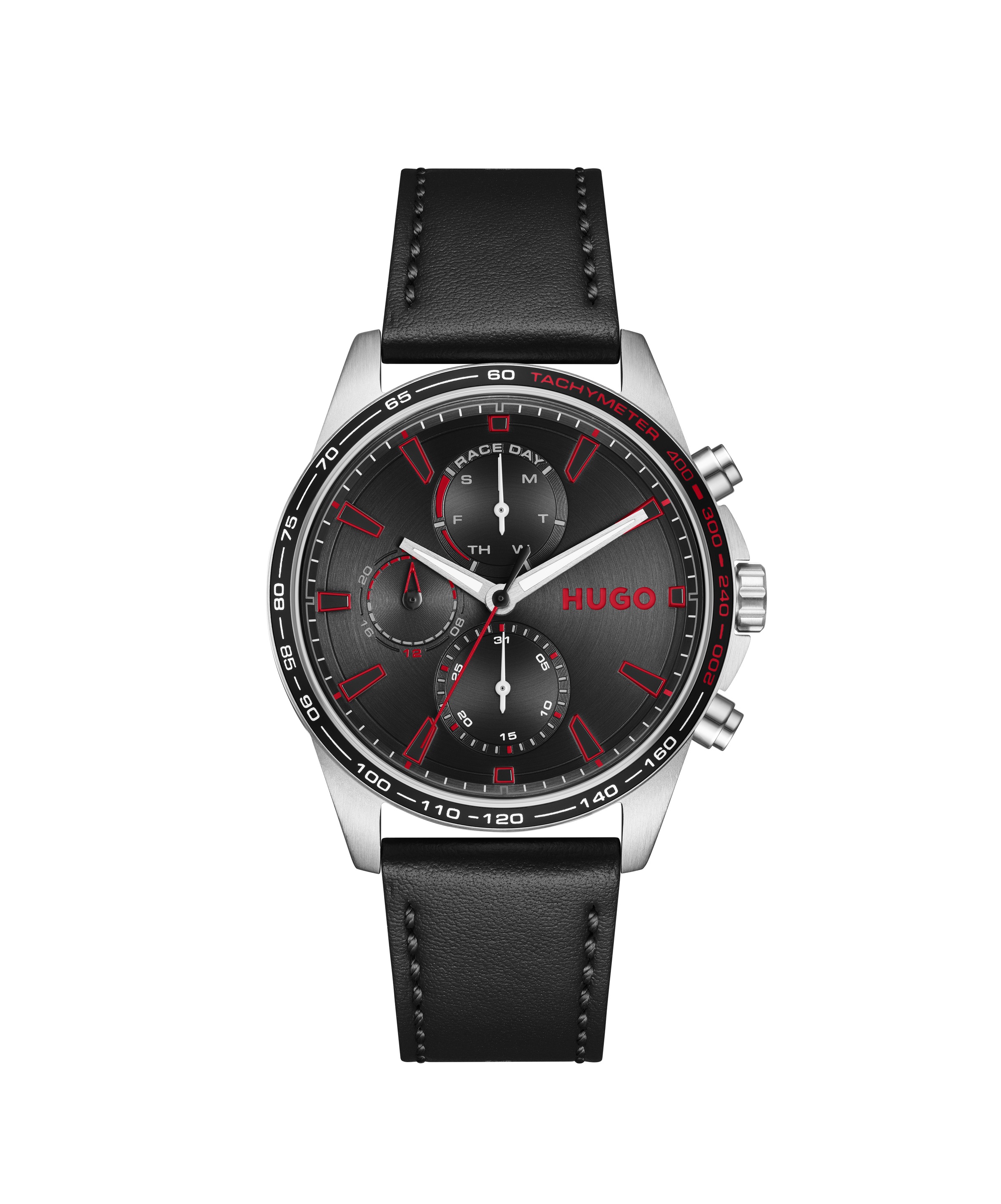 HUGO Multifunktionsuhr »#DRIFT« Quarzuhr, Armbanduhr, Herrenuhr, Lederarmband, analog