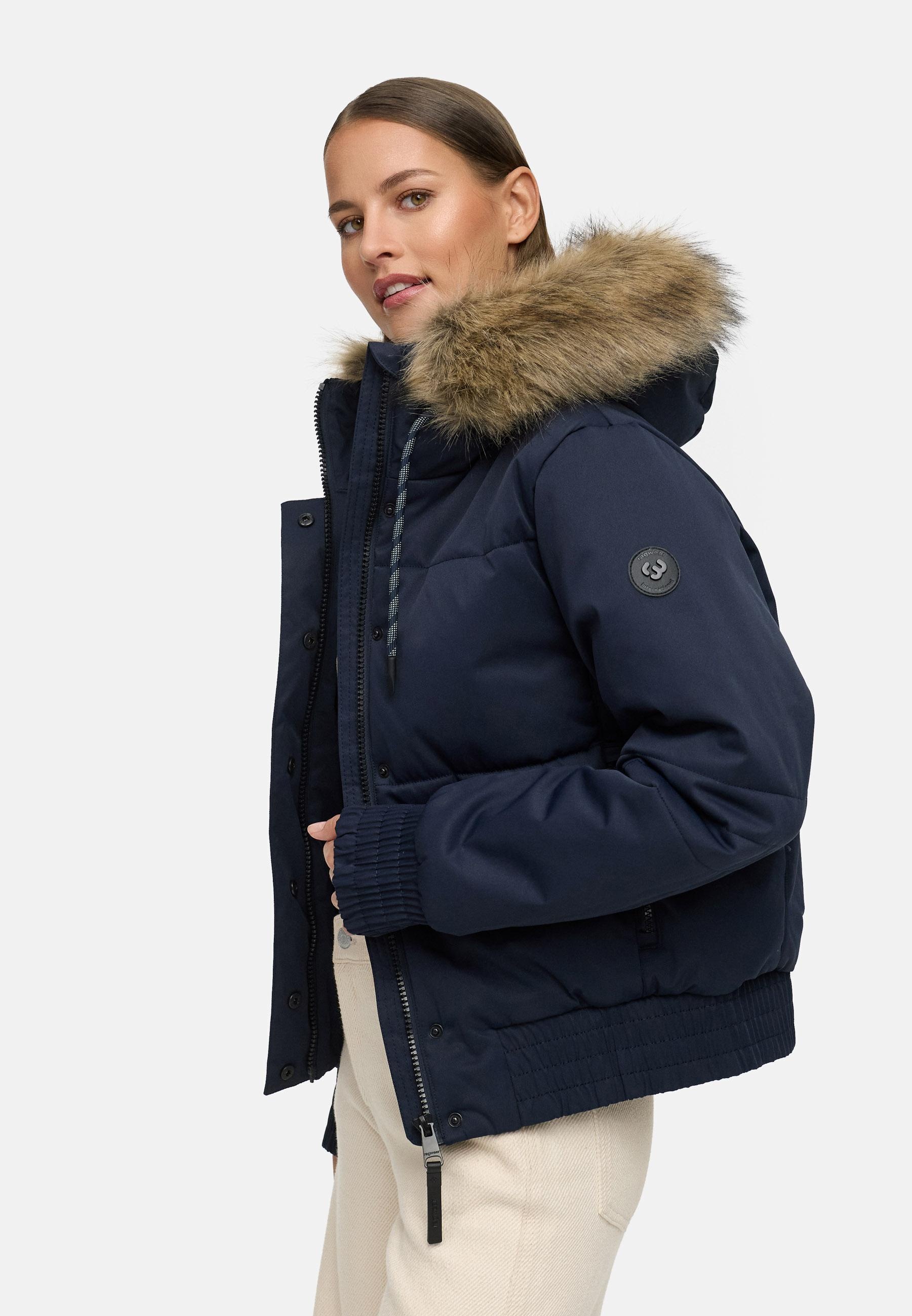 Ragwear Winterjacke »Deluxia YOUMODO« mit Kapuze modische Damen Bomberjacke mit Kunstfell