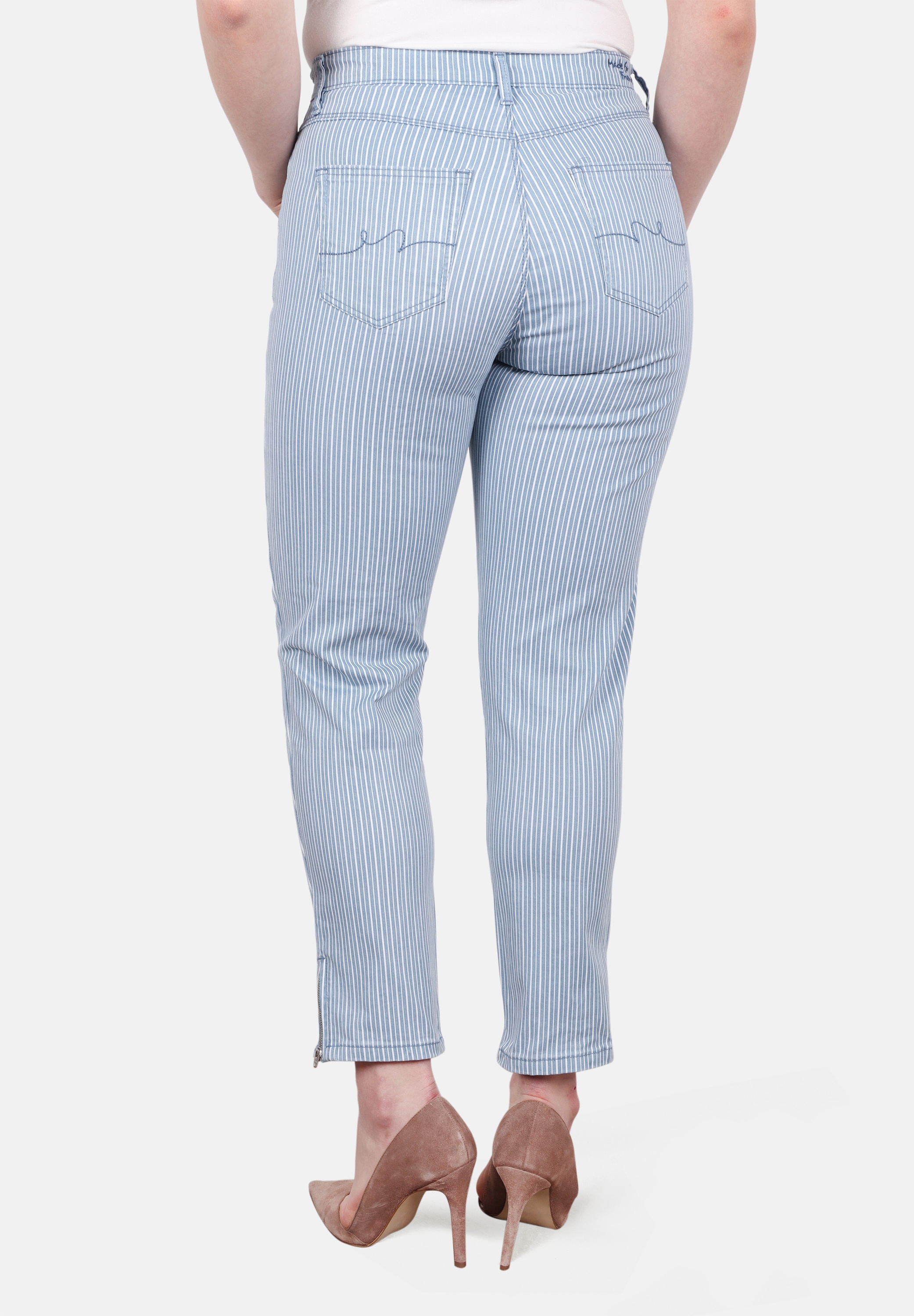 STOOKER WOMEN 5-Pocket-Jeans »Nizza Stripe Tapered Fit«, Tapered Fit Casual Clean Wash Denim Seitlichem Gummibund. für Damen